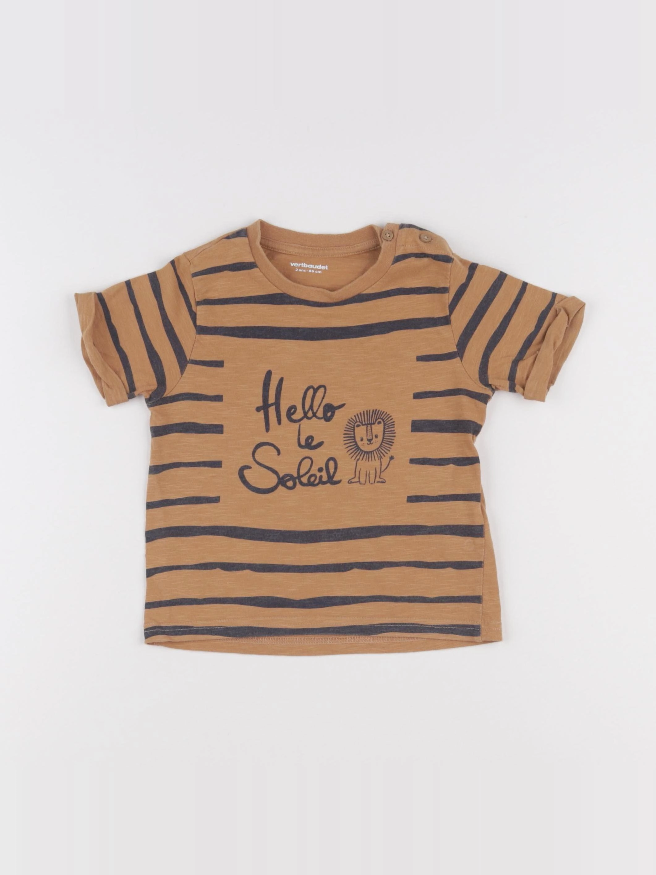 Vertbaudet - tee-shirt marron - 2 ans