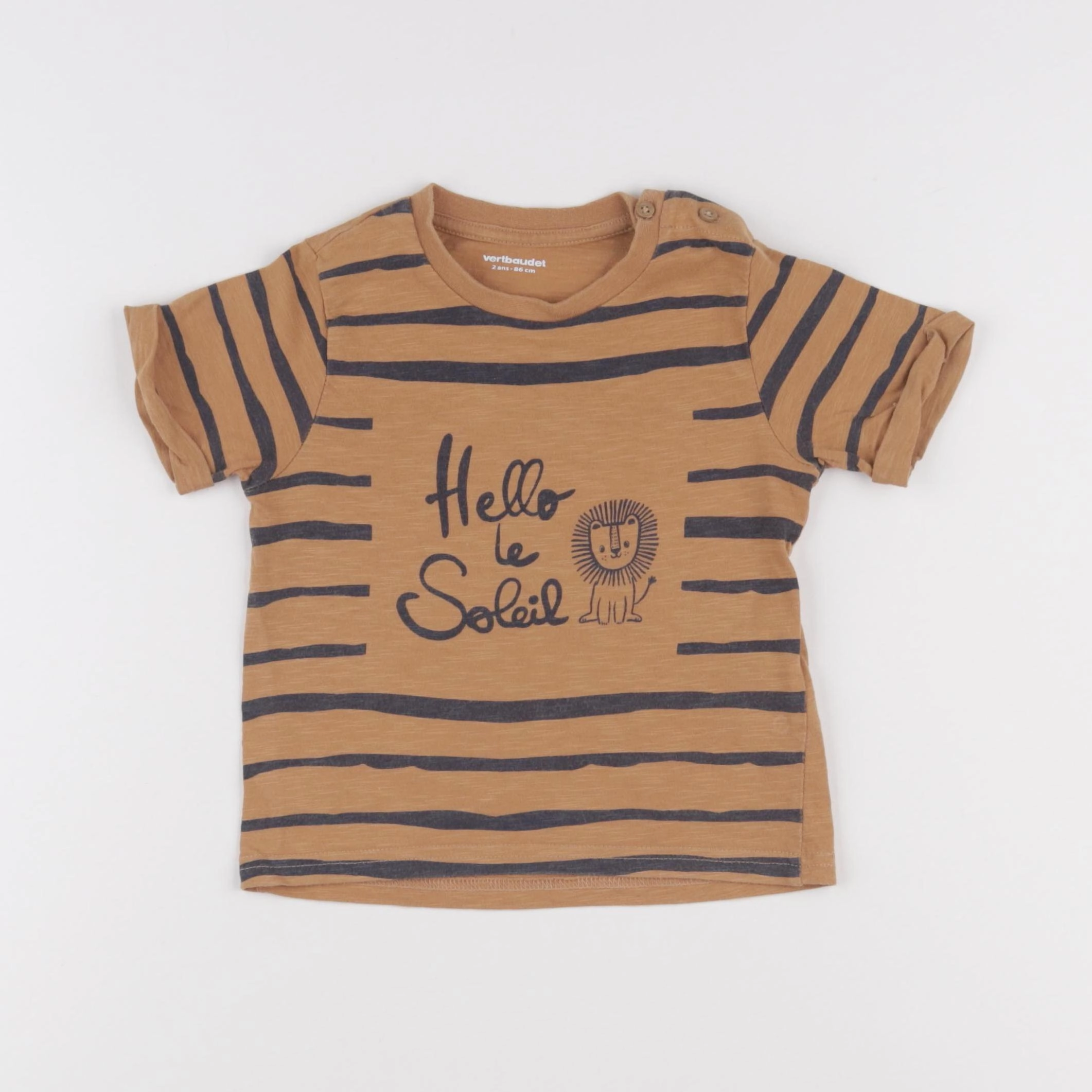 Vertbaudet - tee-shirt marron - 2 ans