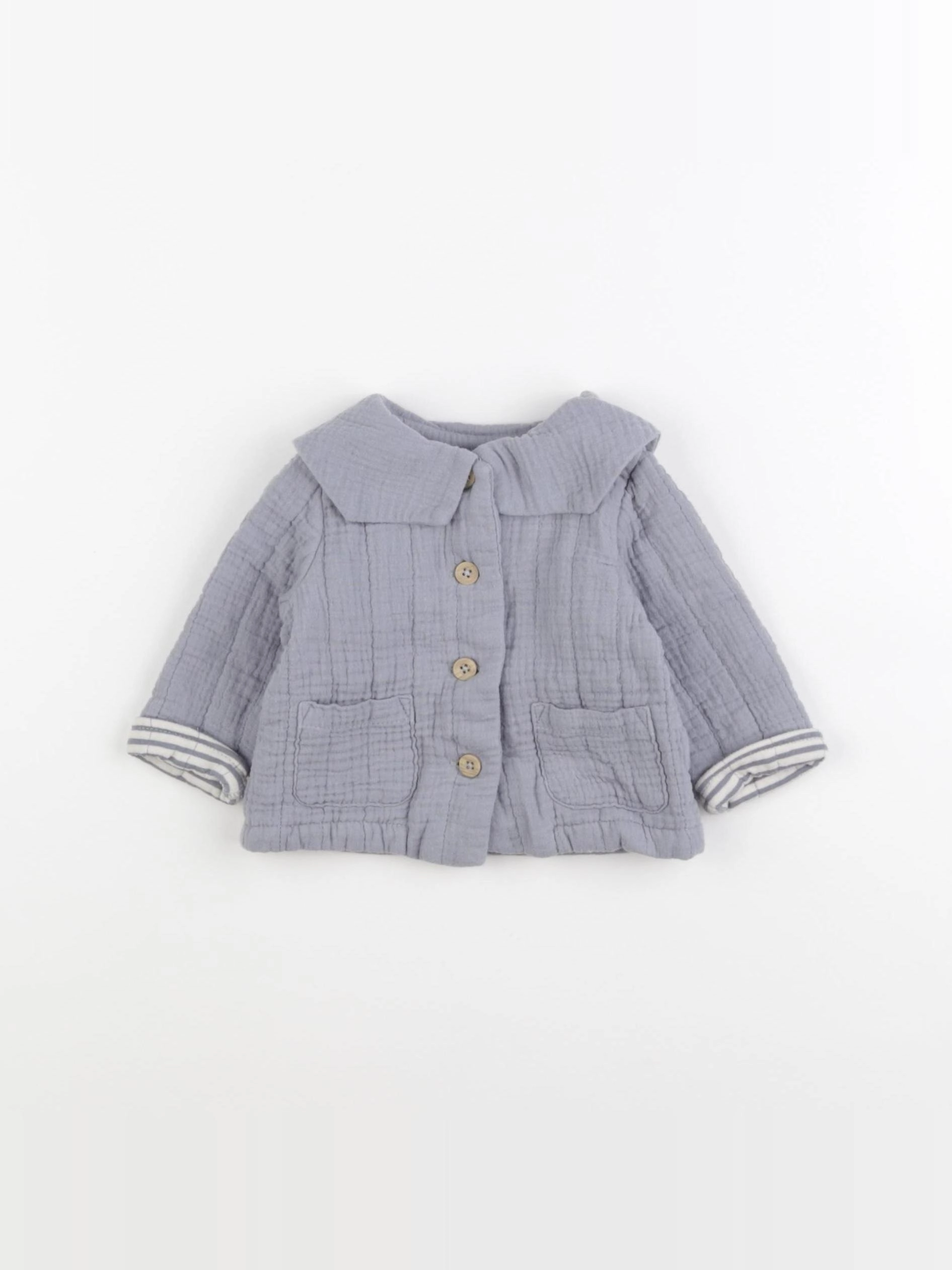 Vertbaudet - gilet bleu - 3 mois