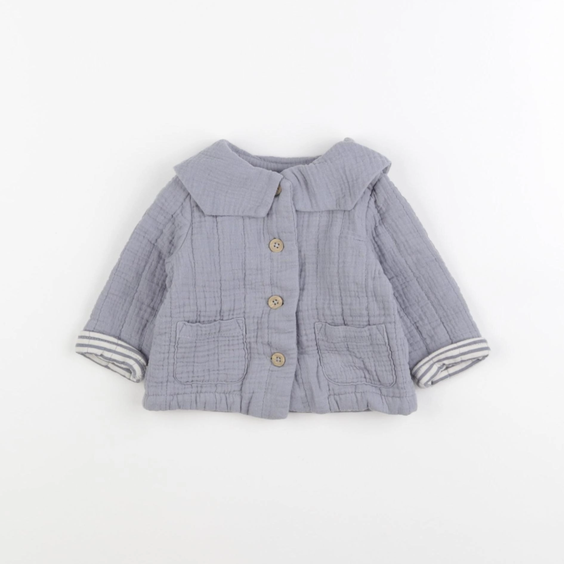 Vertbaudet - gilet bleu - 3 mois