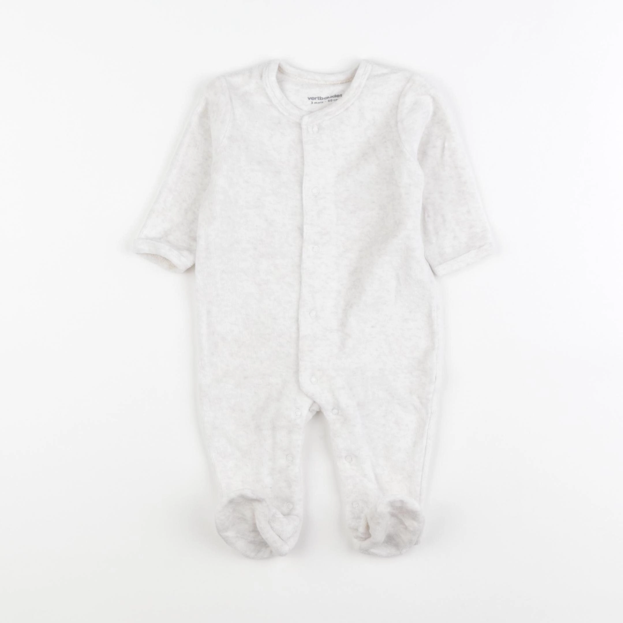 Vertbaudet - pyjama velours beige - 3 mois