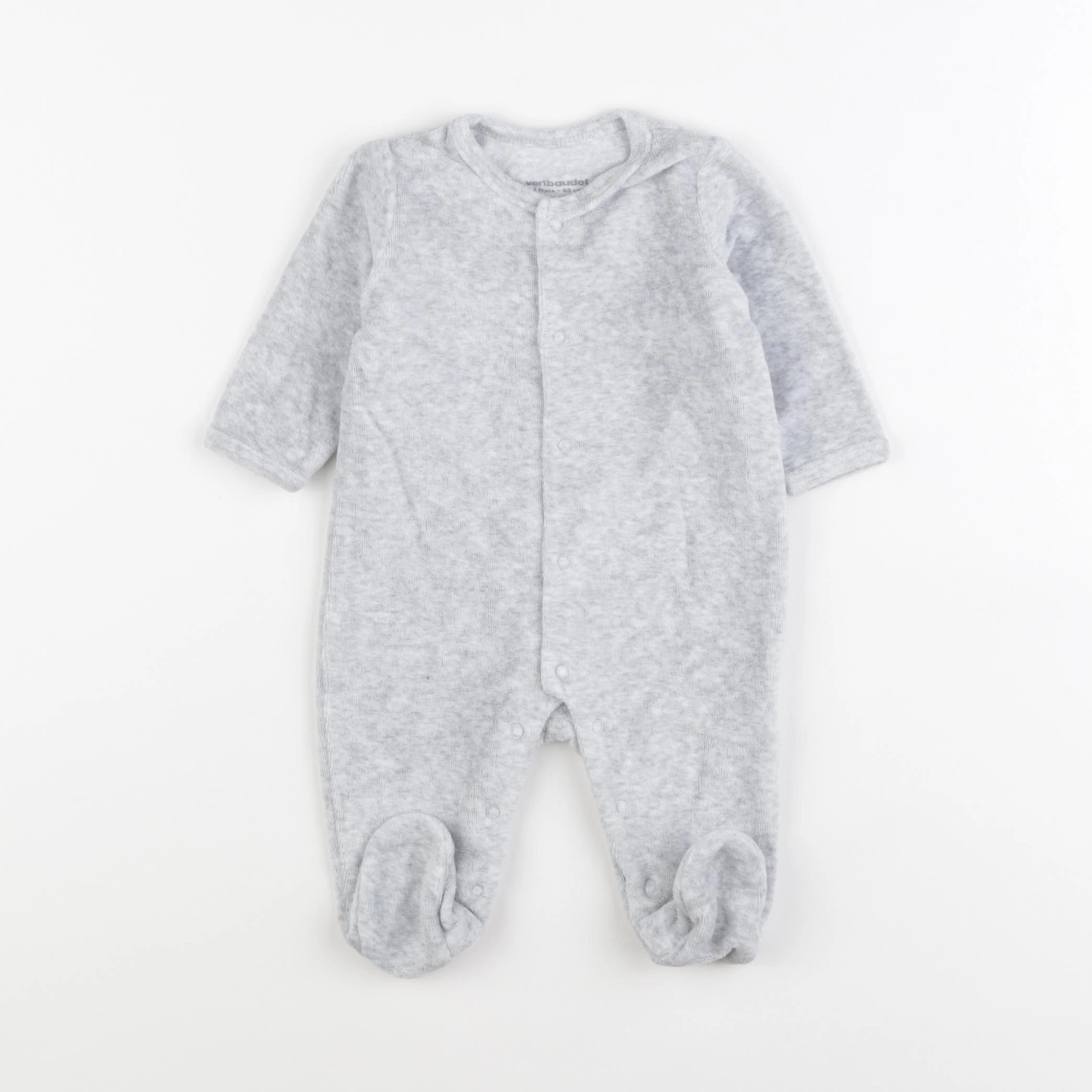 Vertbaudet - pyjama velours gris - 3 mois