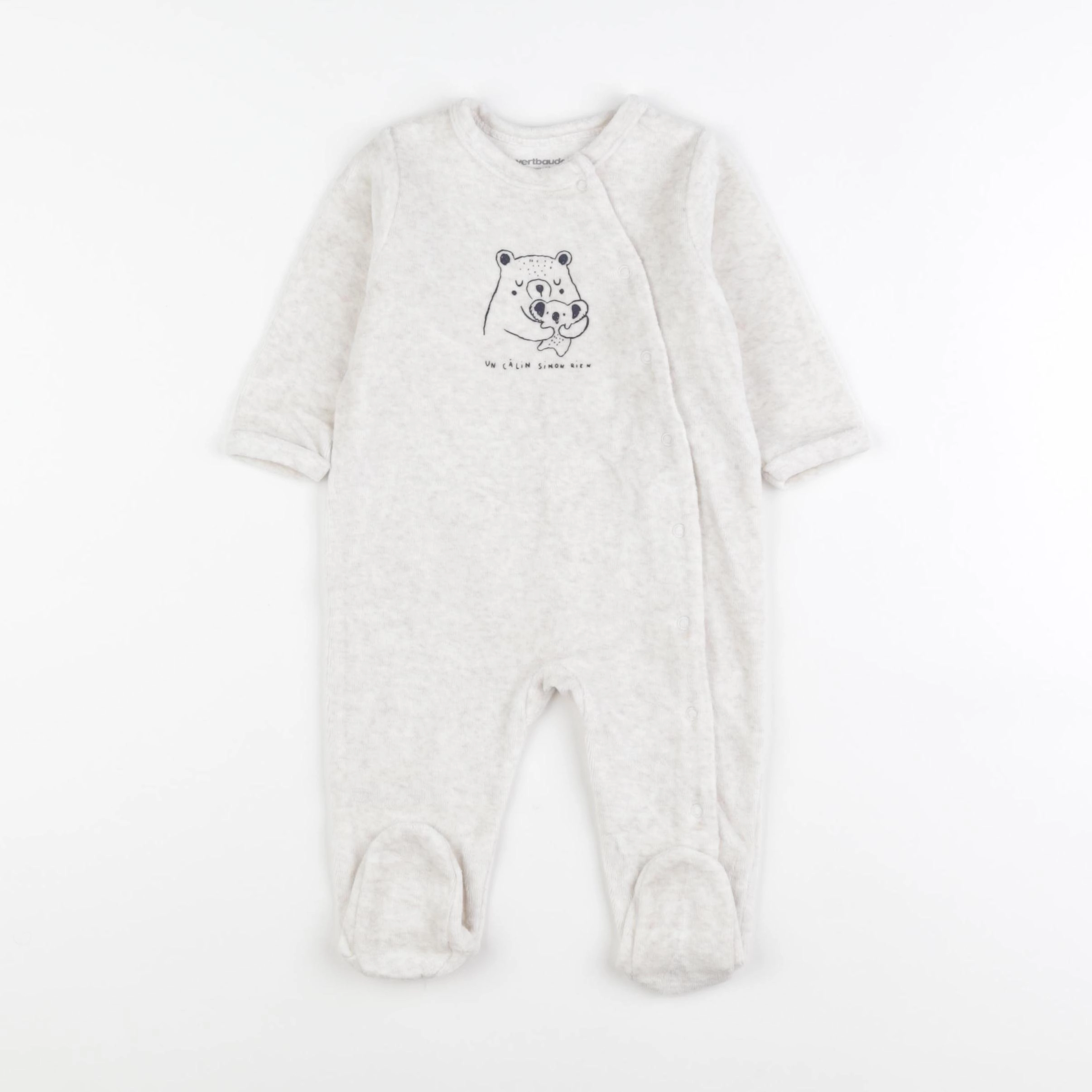 Vertbaudet - pyjama velours beige - 6 mois