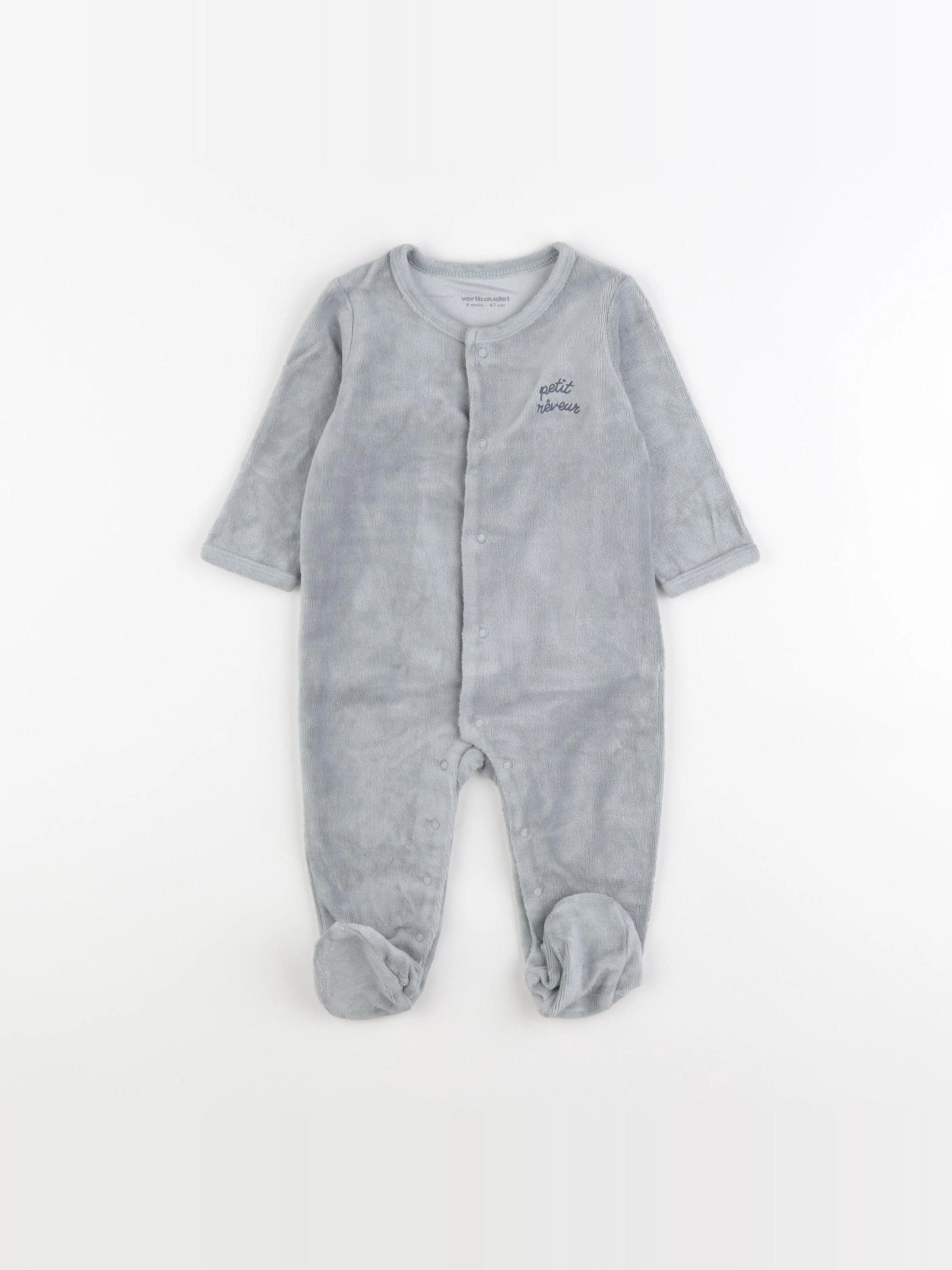 Vertbaudet - pyjama velours vert - 6 mois