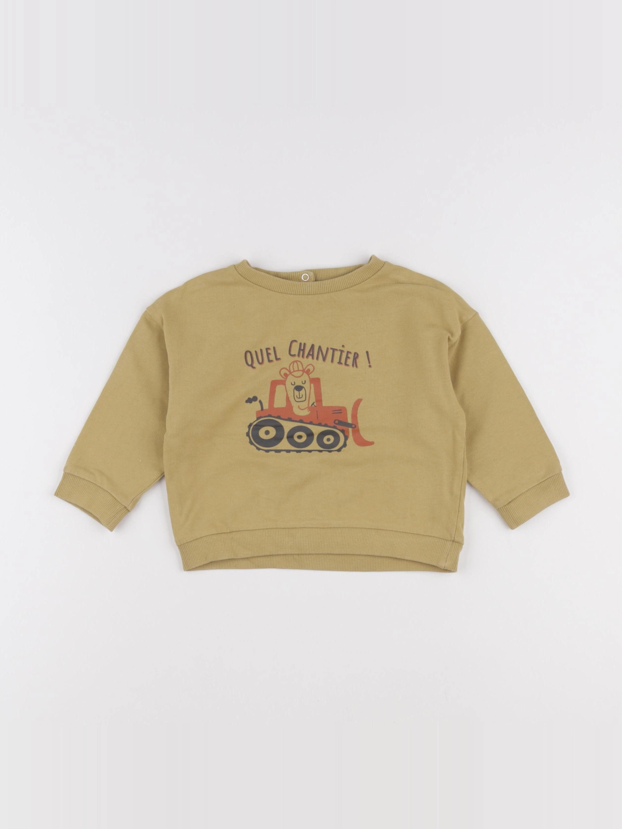 Vertbaudet - sweat jaune - 18 mois