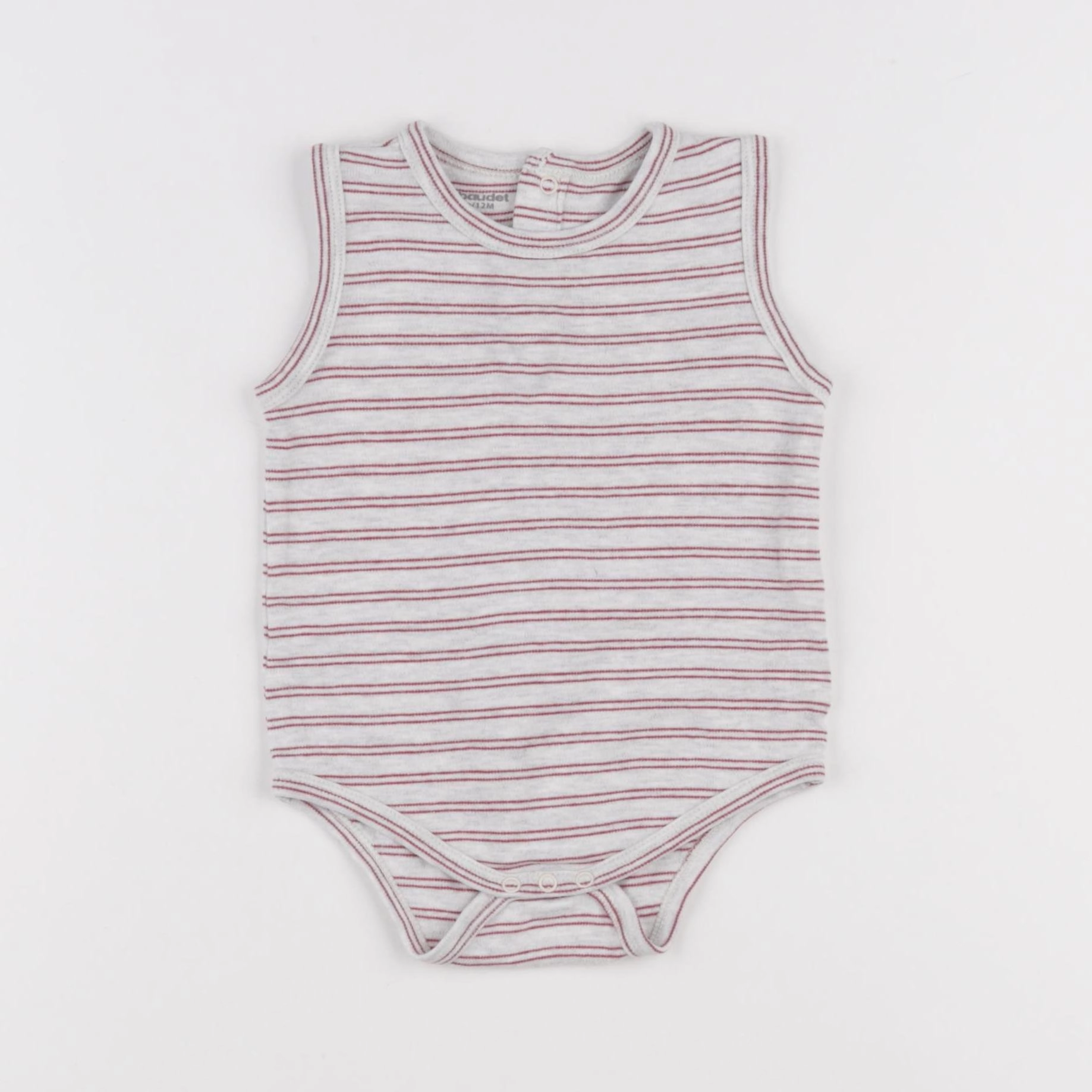 Vertbaudet - body gris, rouge - 12 mois
