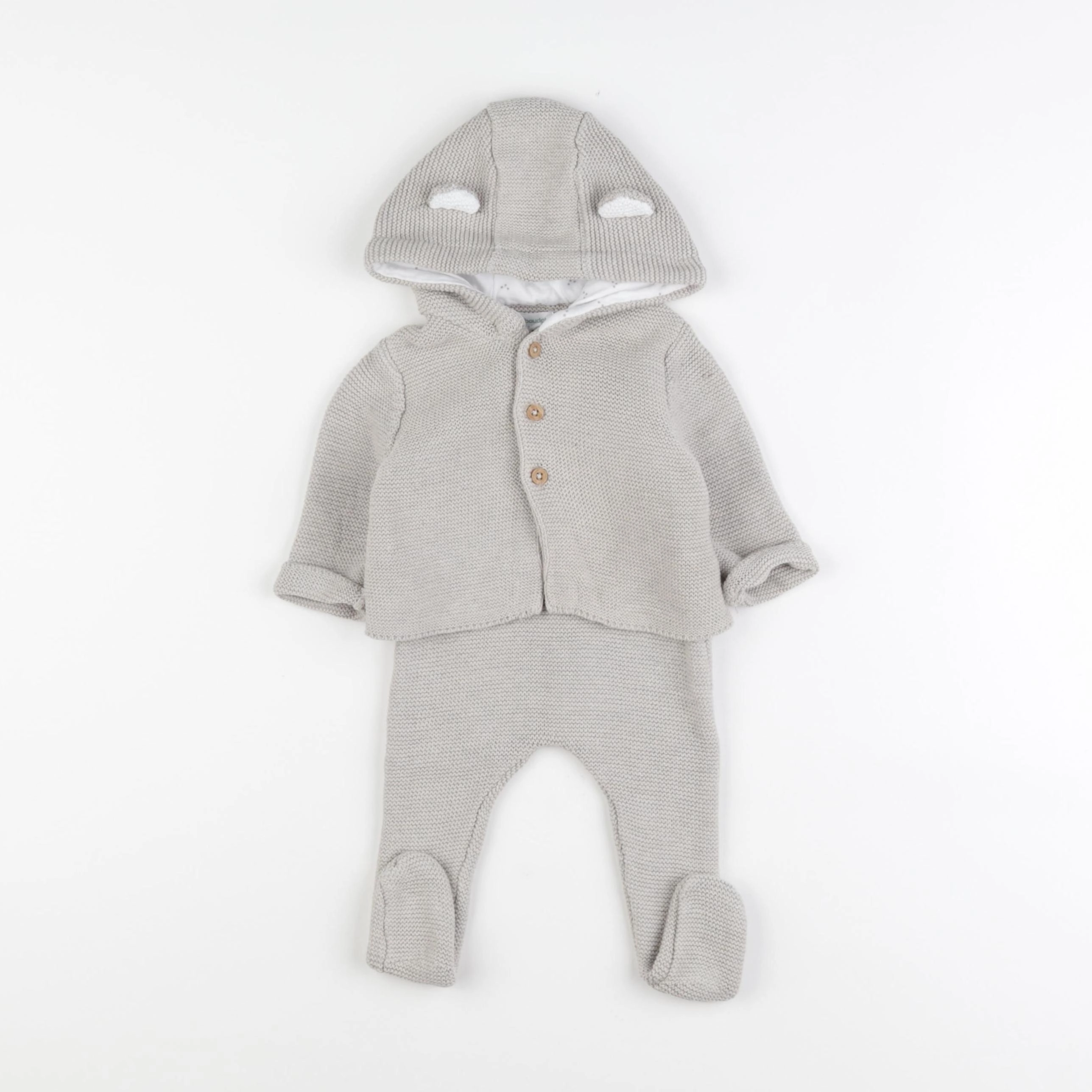 Vertbaudet - ensemble beige - 3 mois