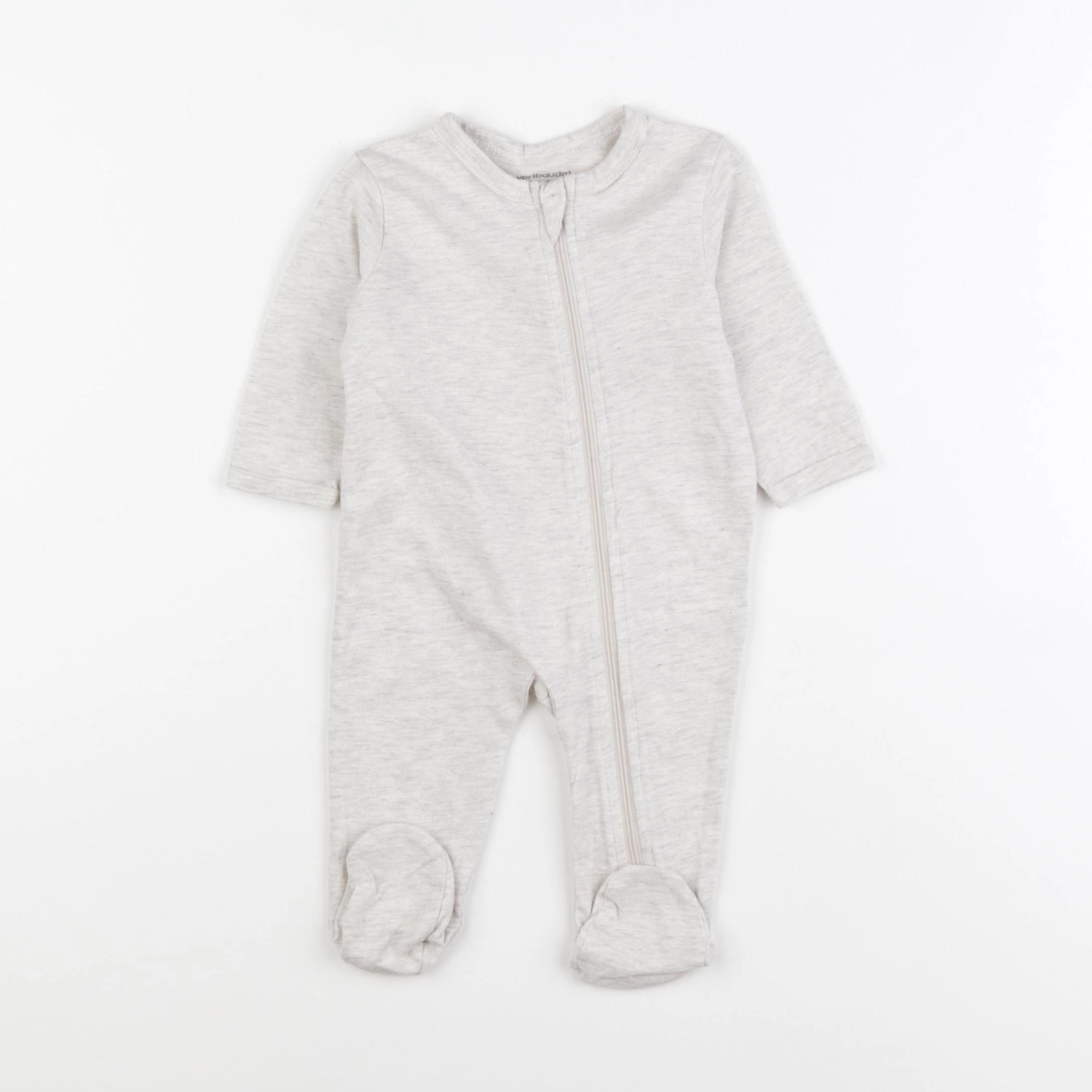 Vertbaudet - pyjama coton beige - 3 mois