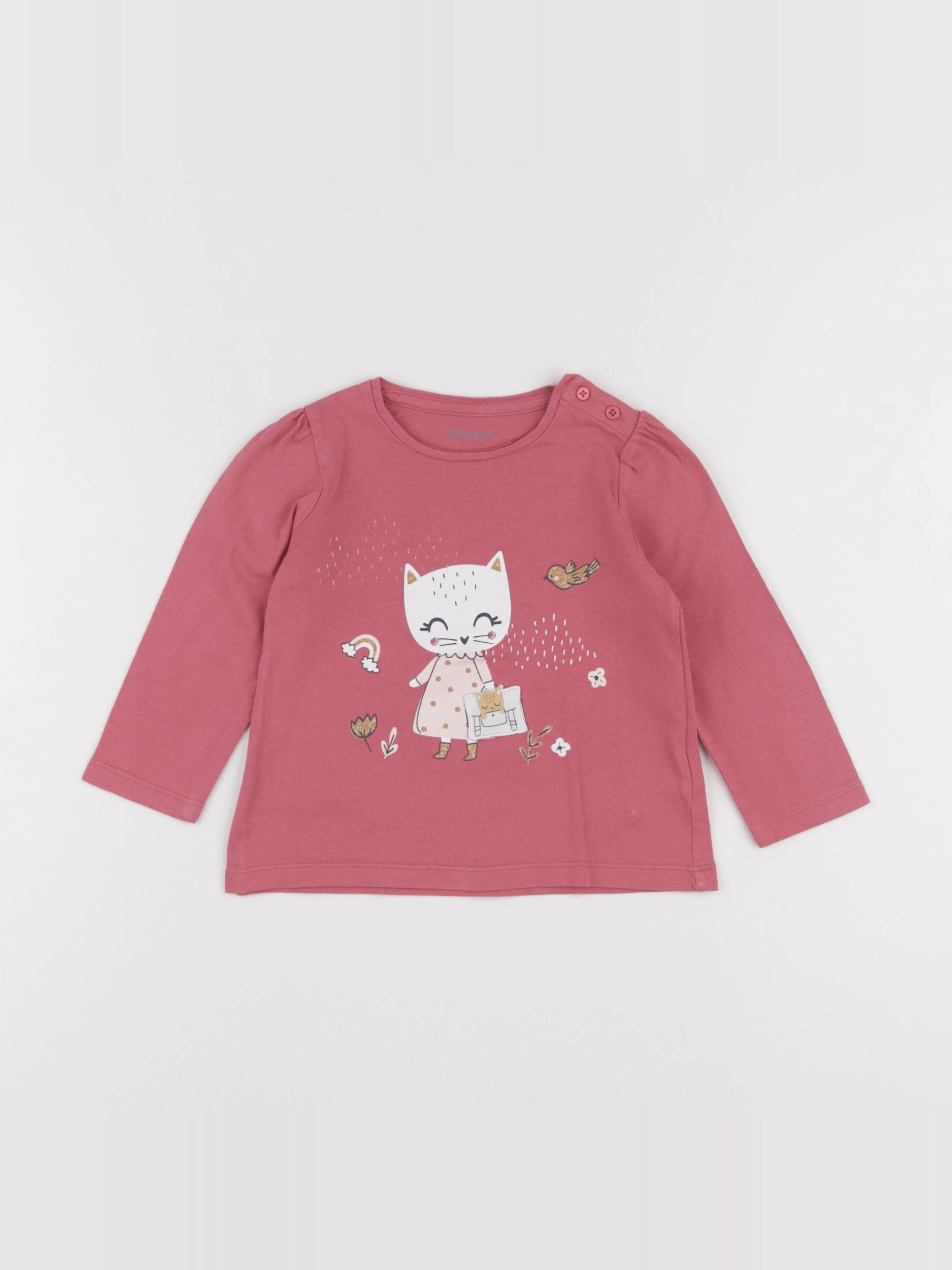 Vertbaudet - tee-shirt rose - 18 mois