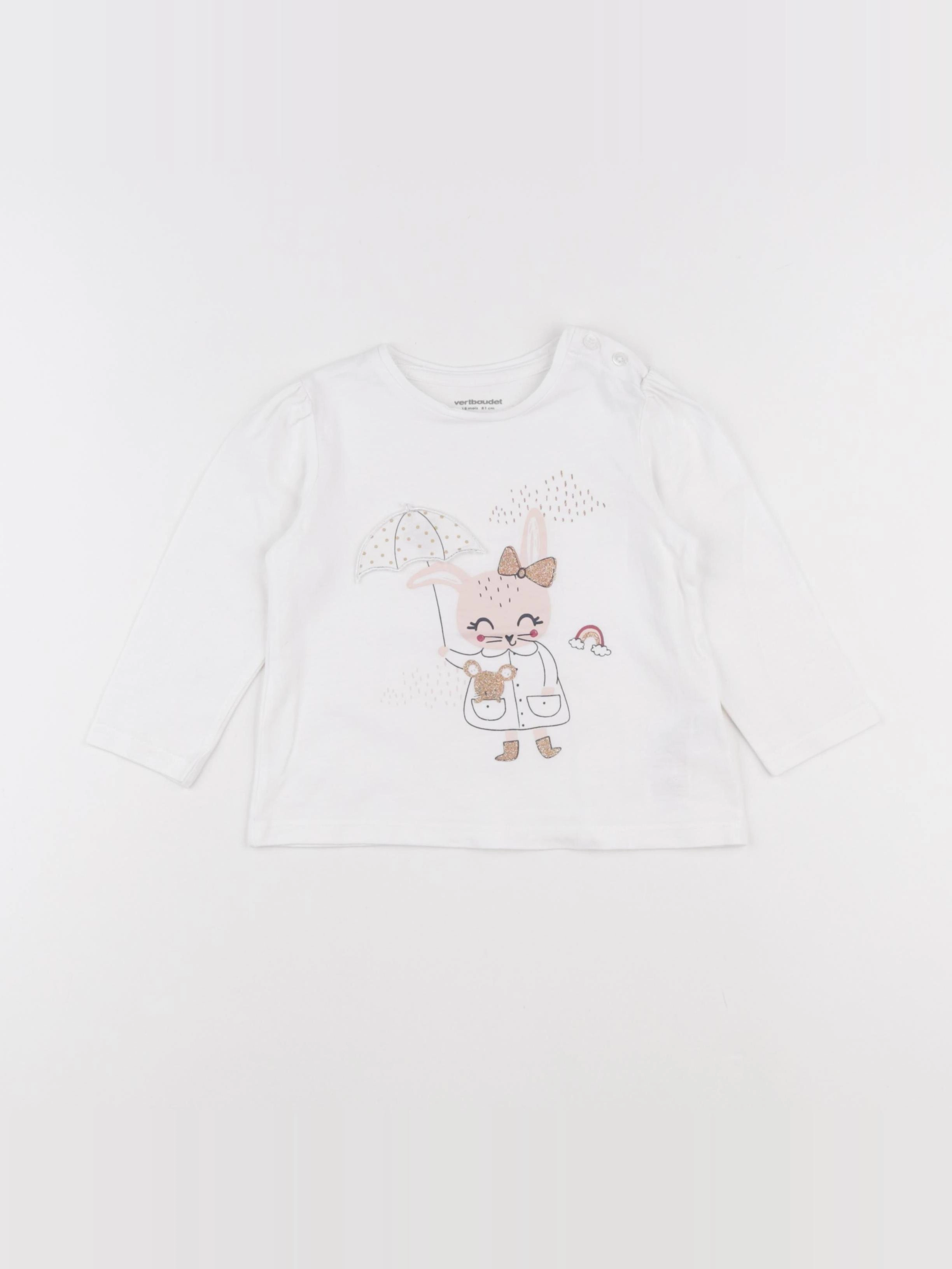 Vertbaudet - tee-shirt blanc - 18 mois