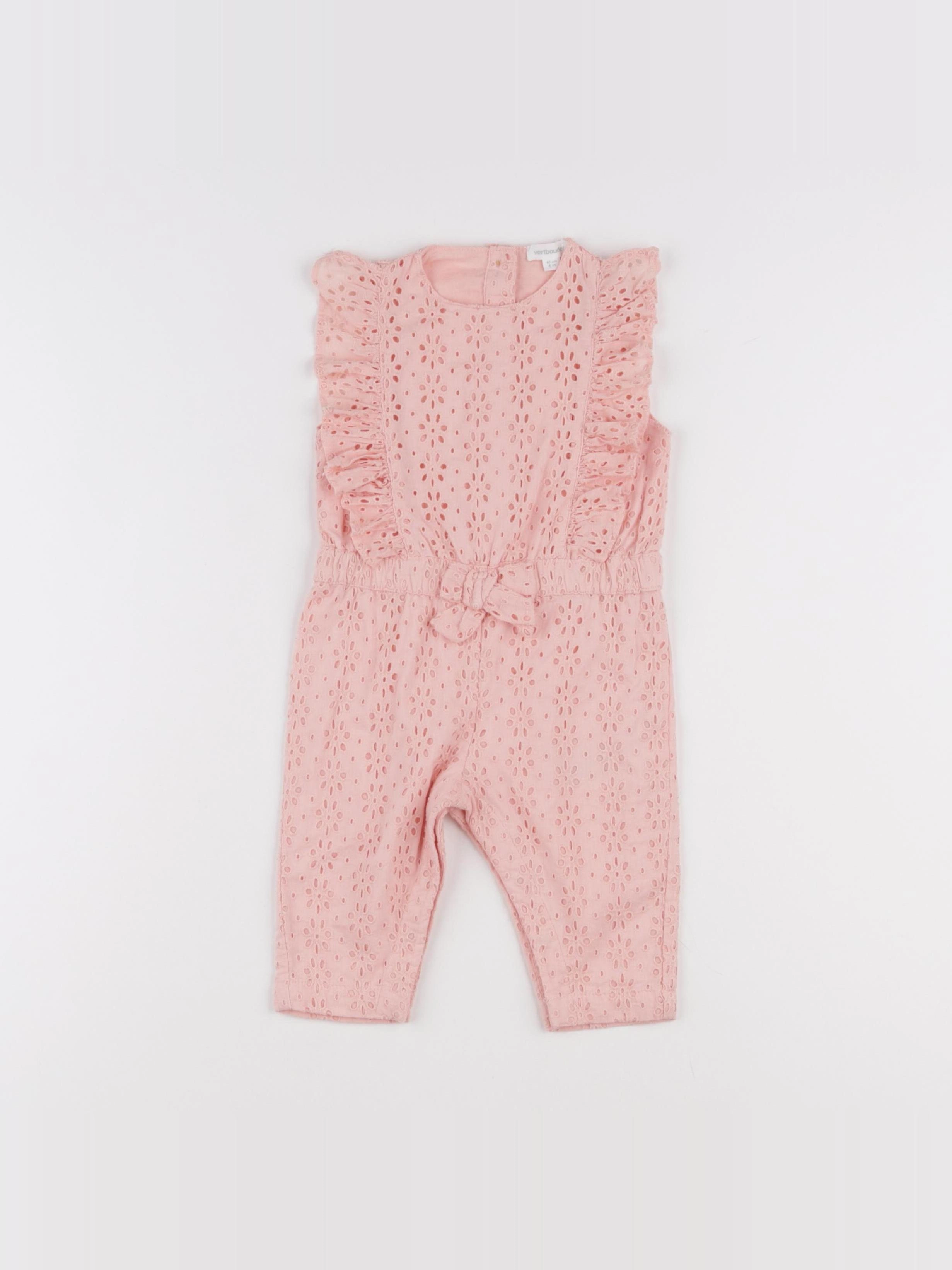 Vertbaudet - combinaison rose - 6 mois