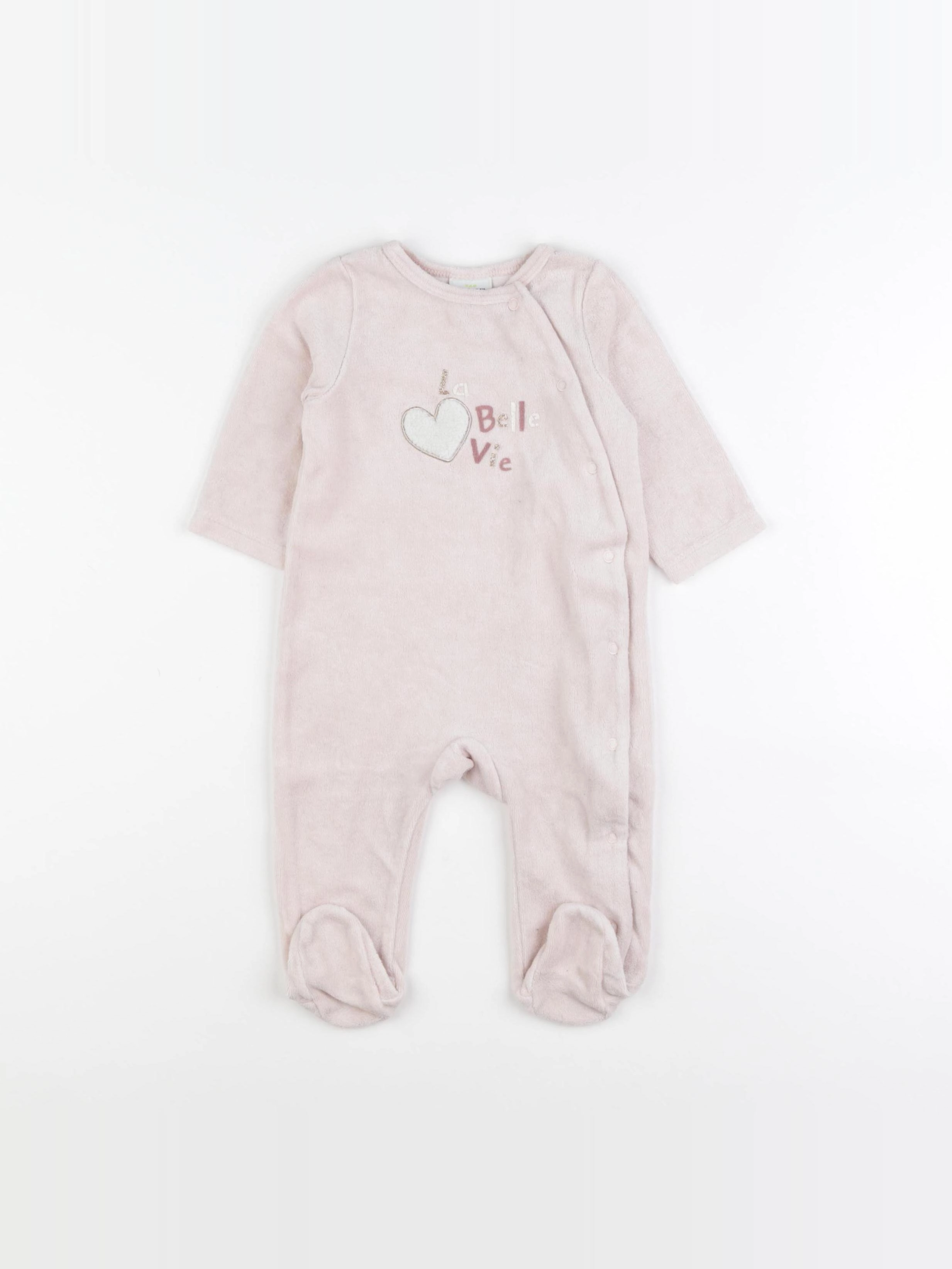 Tape à l'oeil - pyjama velours rose - 6 mois