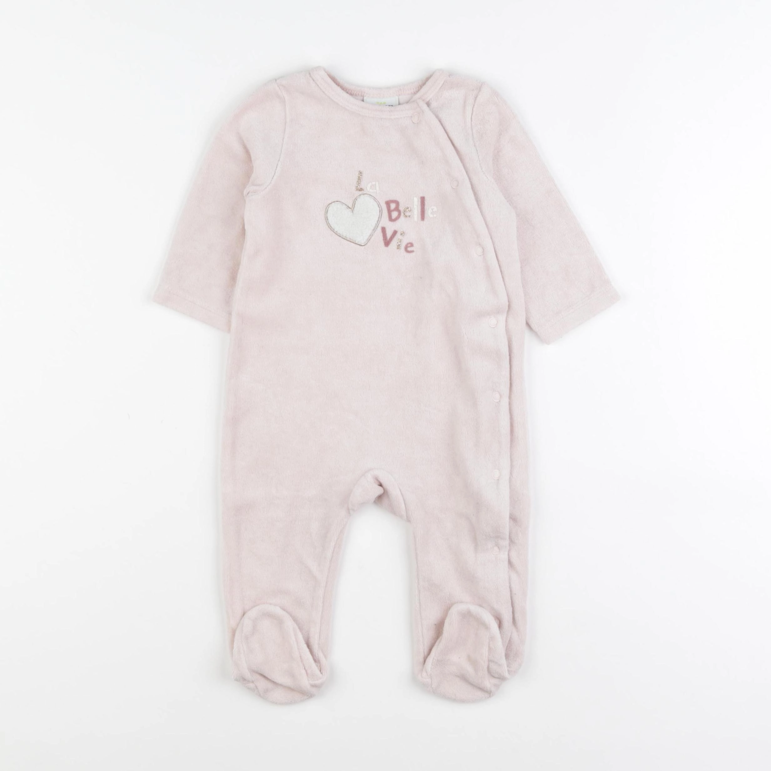 Tape à l'oeil - pyjama velours rose - 6 mois