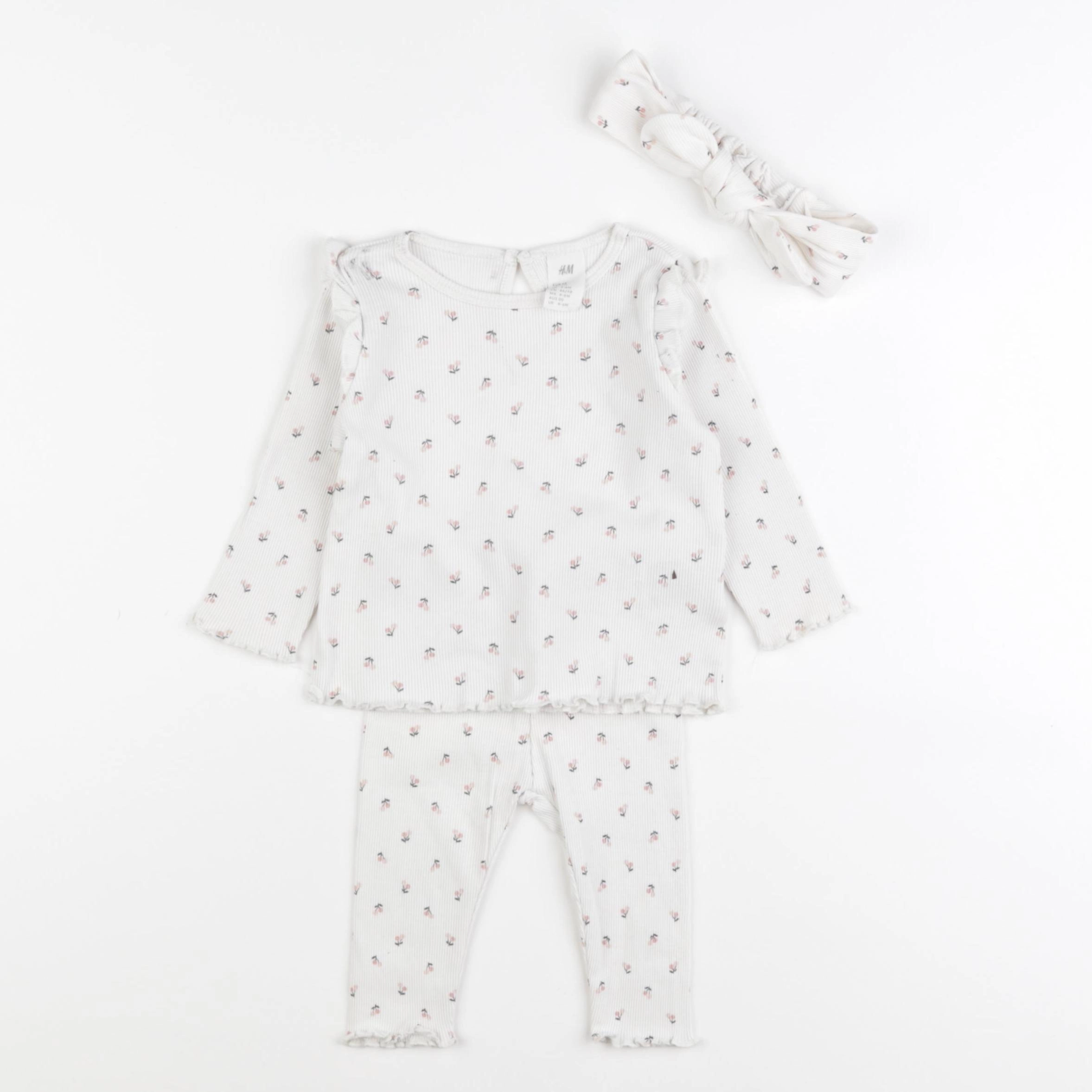 H&M - ensemble blanc - 4-6 mois