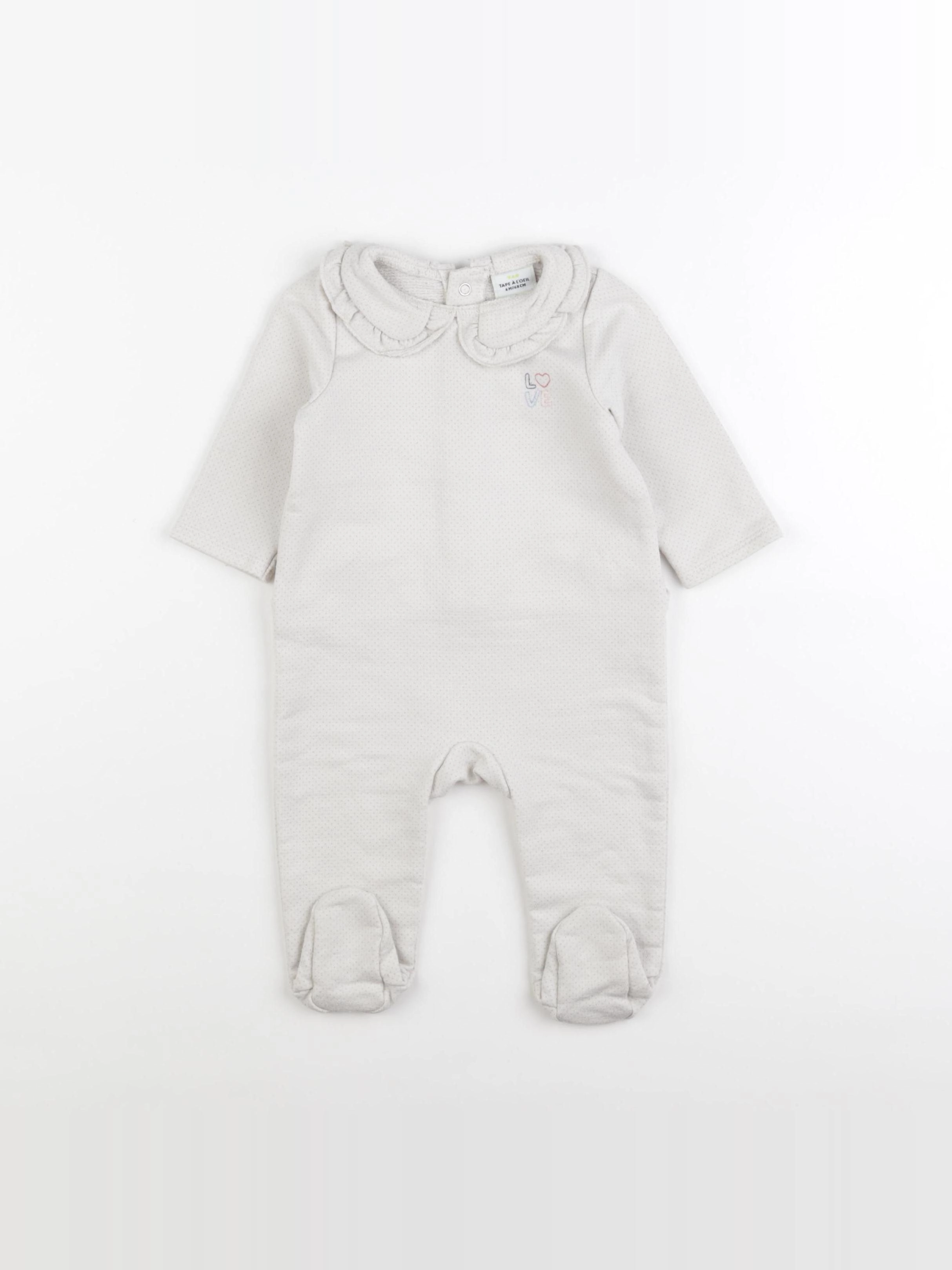 Tape à l'oeil - pyjama coton beige - 6 mois