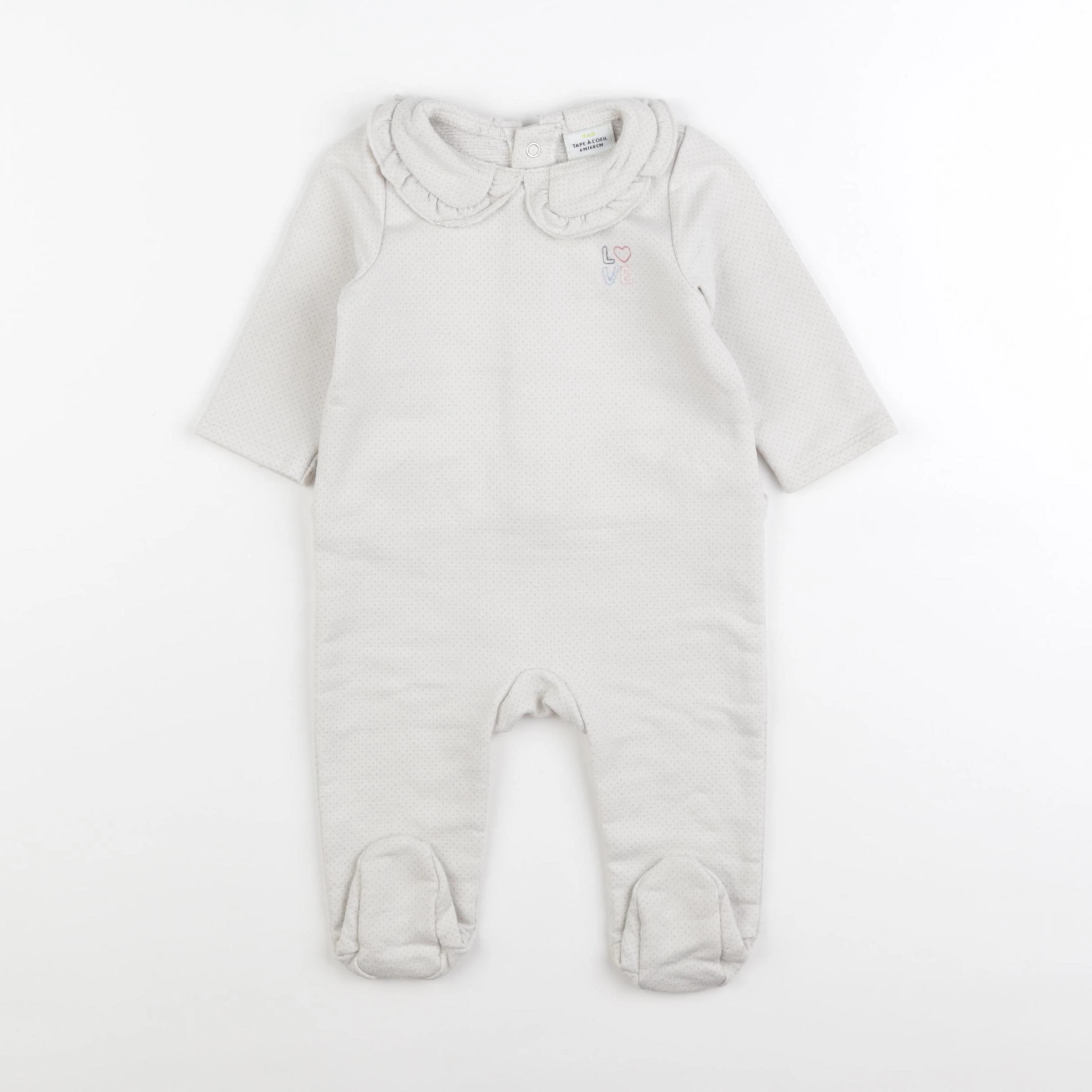 Tape à l'oeil - pyjama coton beige - 6 mois
