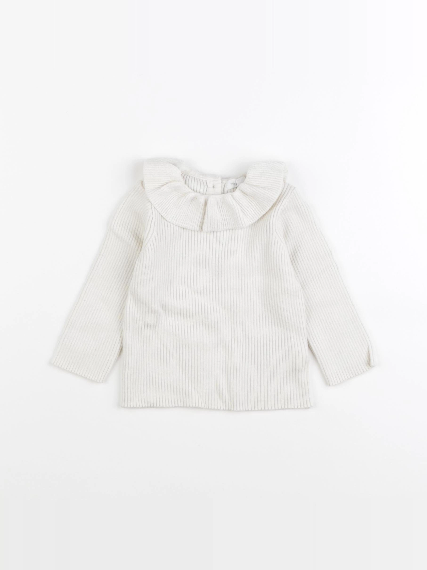 Vertbaudet - pull beige - 6 mois