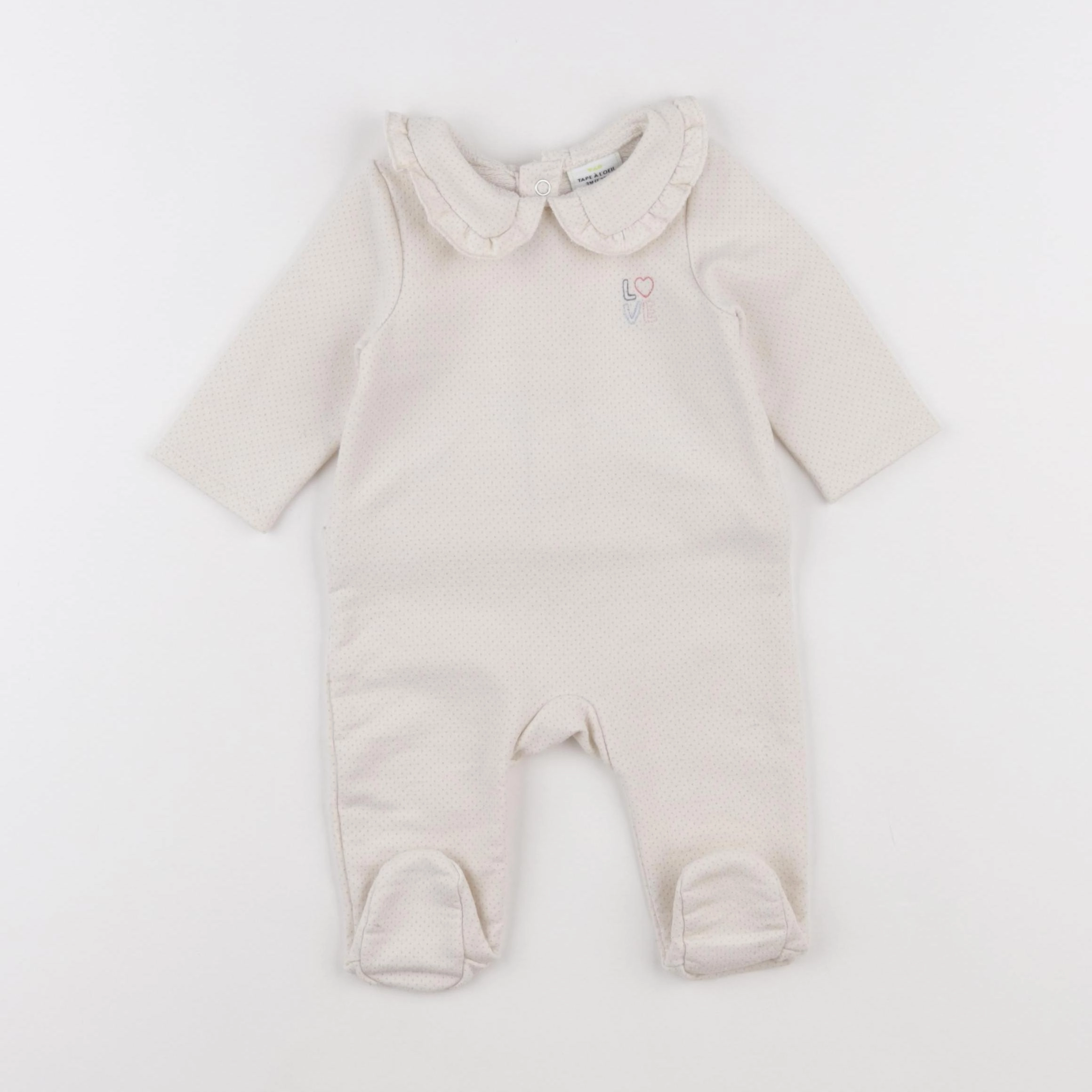 Tape à l'oeil - pyjama coton beige - 3 mois