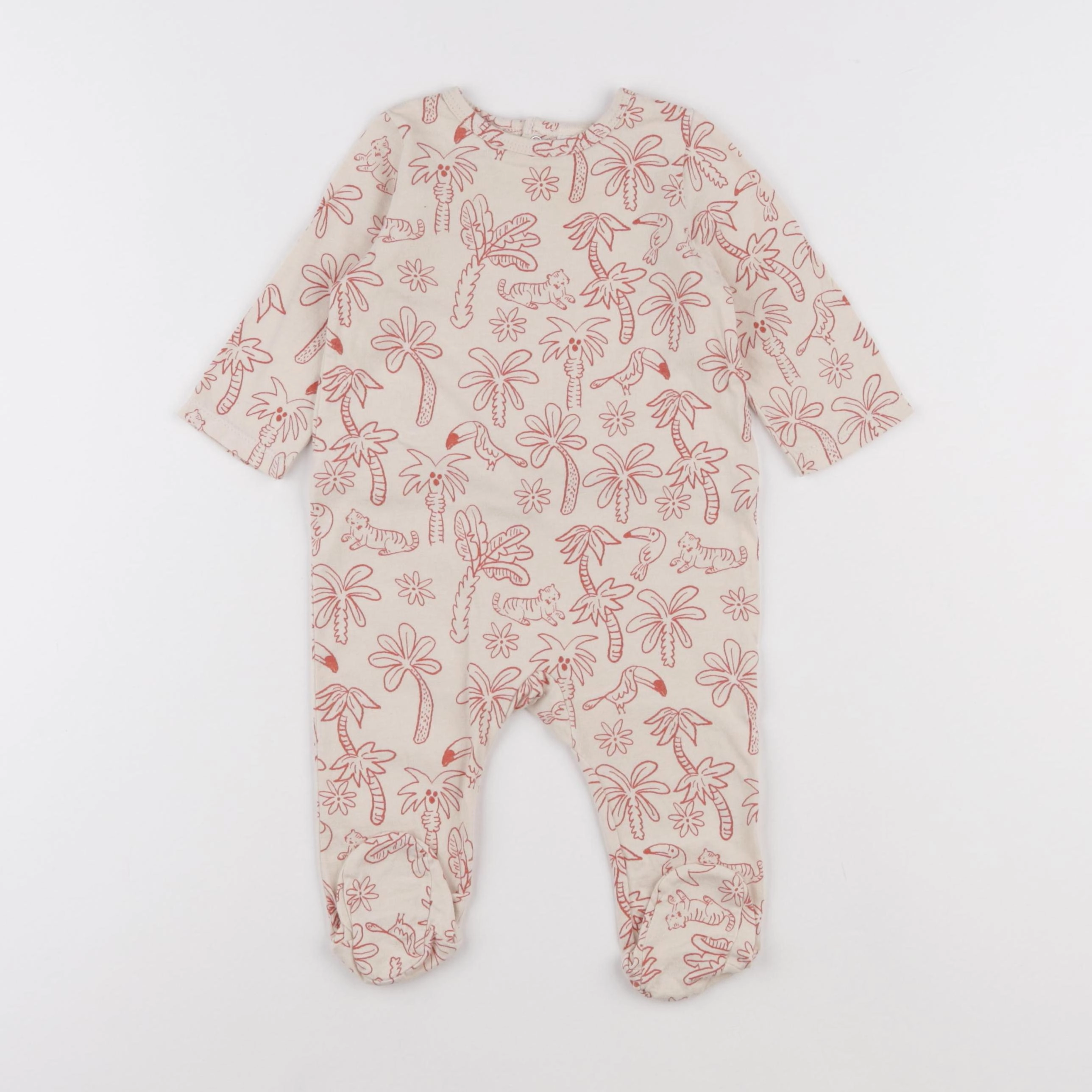 Tape à l'oeil - pyjama coton beige - 6 mois