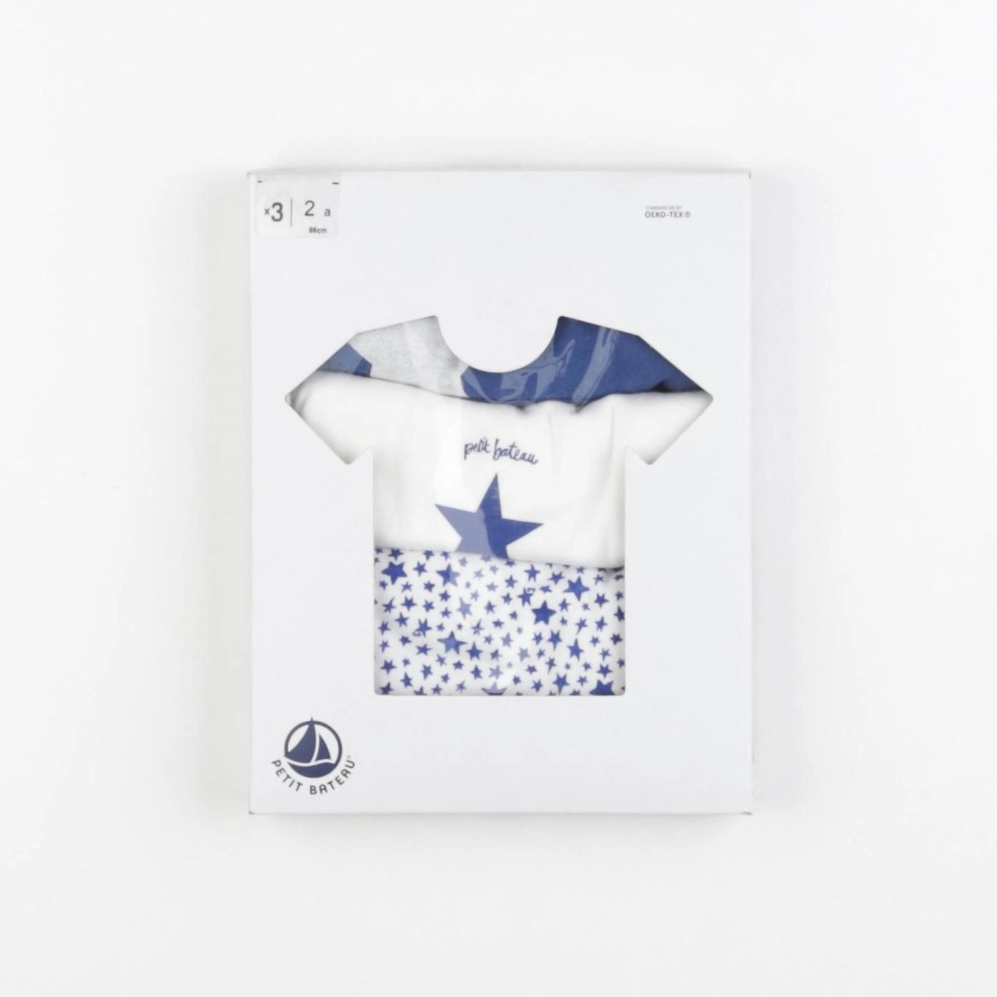 Petit Bateau - lot de 3 maillots de corps blanc - 2 ans