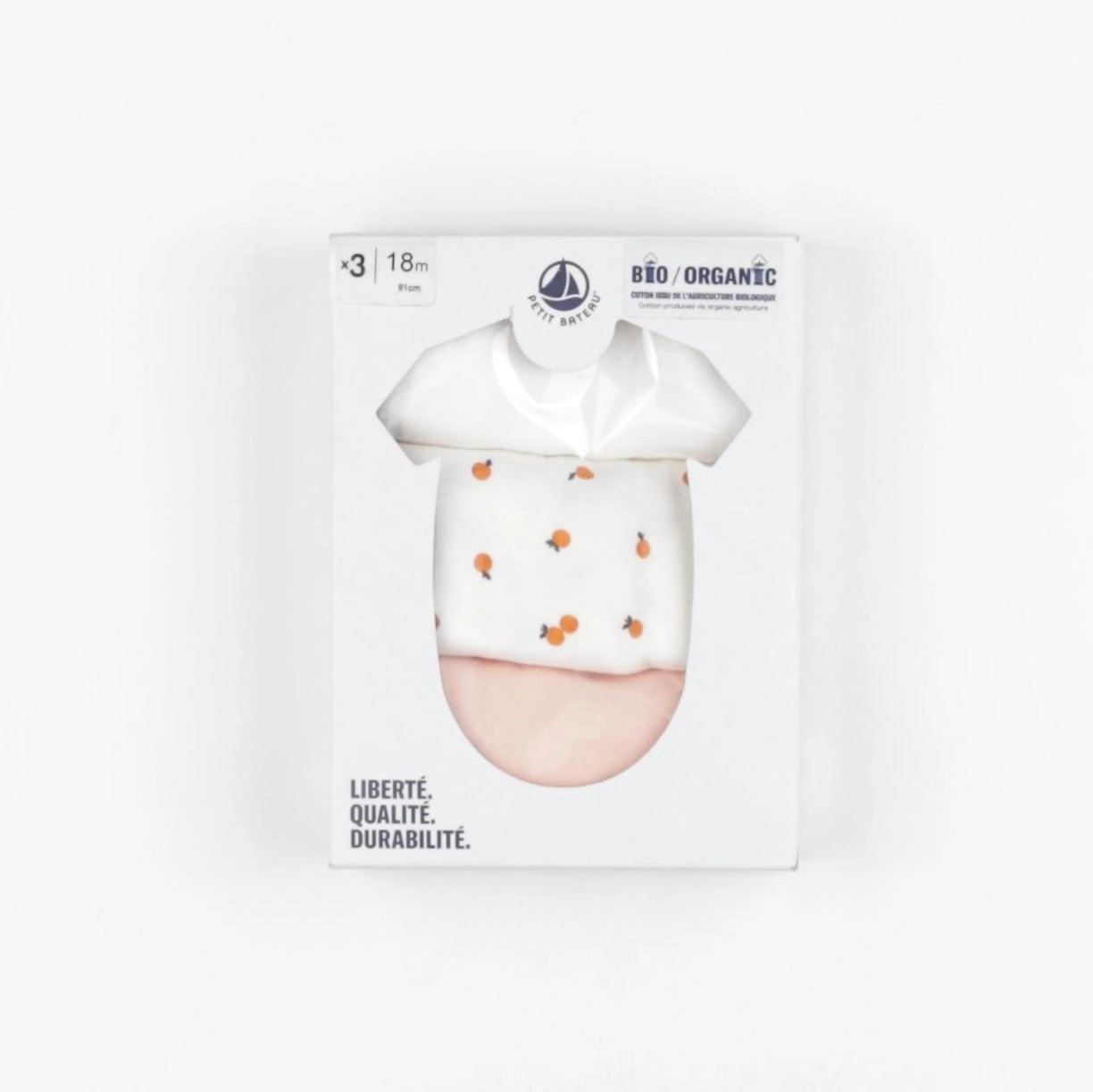 Petit Bateau - lot de 3 bodies en coton blanc - 24 mois