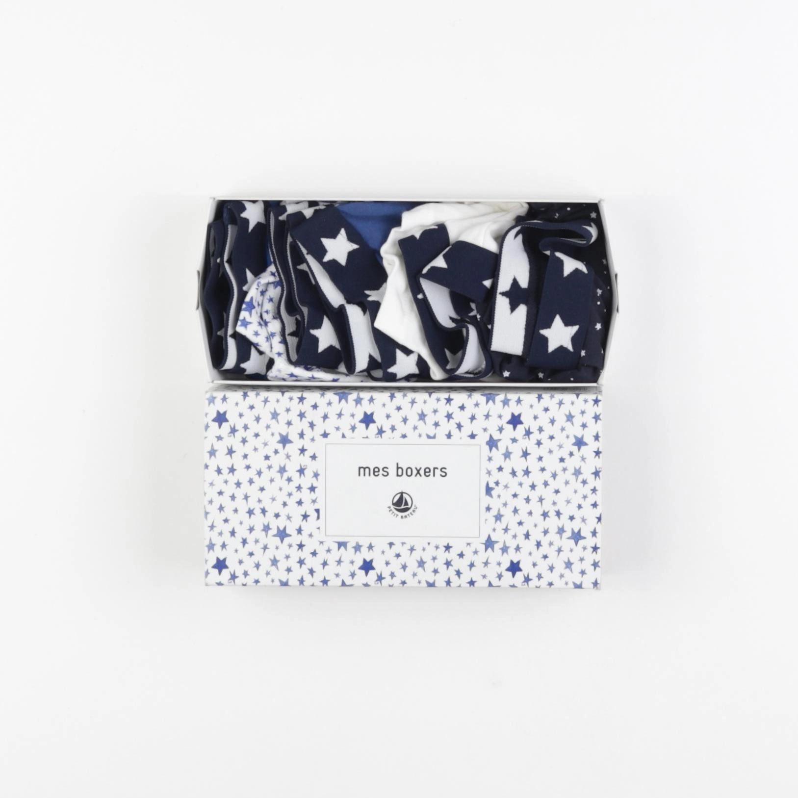 Petit Bateau - lot de 5 boxers bleu - 2 ans