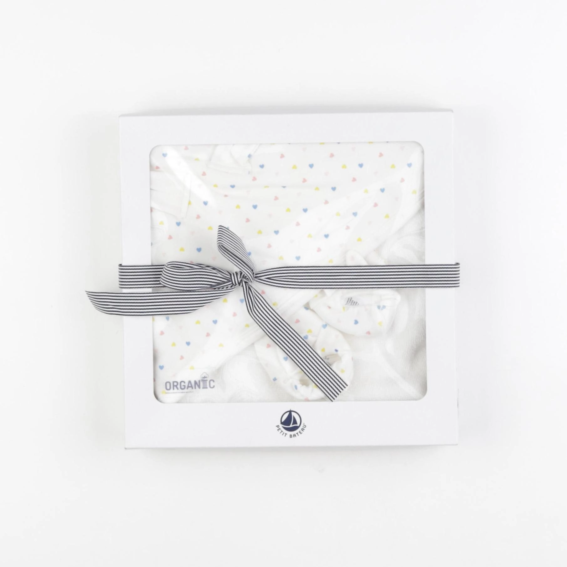 Petit Bateau - carré de bain + chaussons blanc - 77 x 77 cm