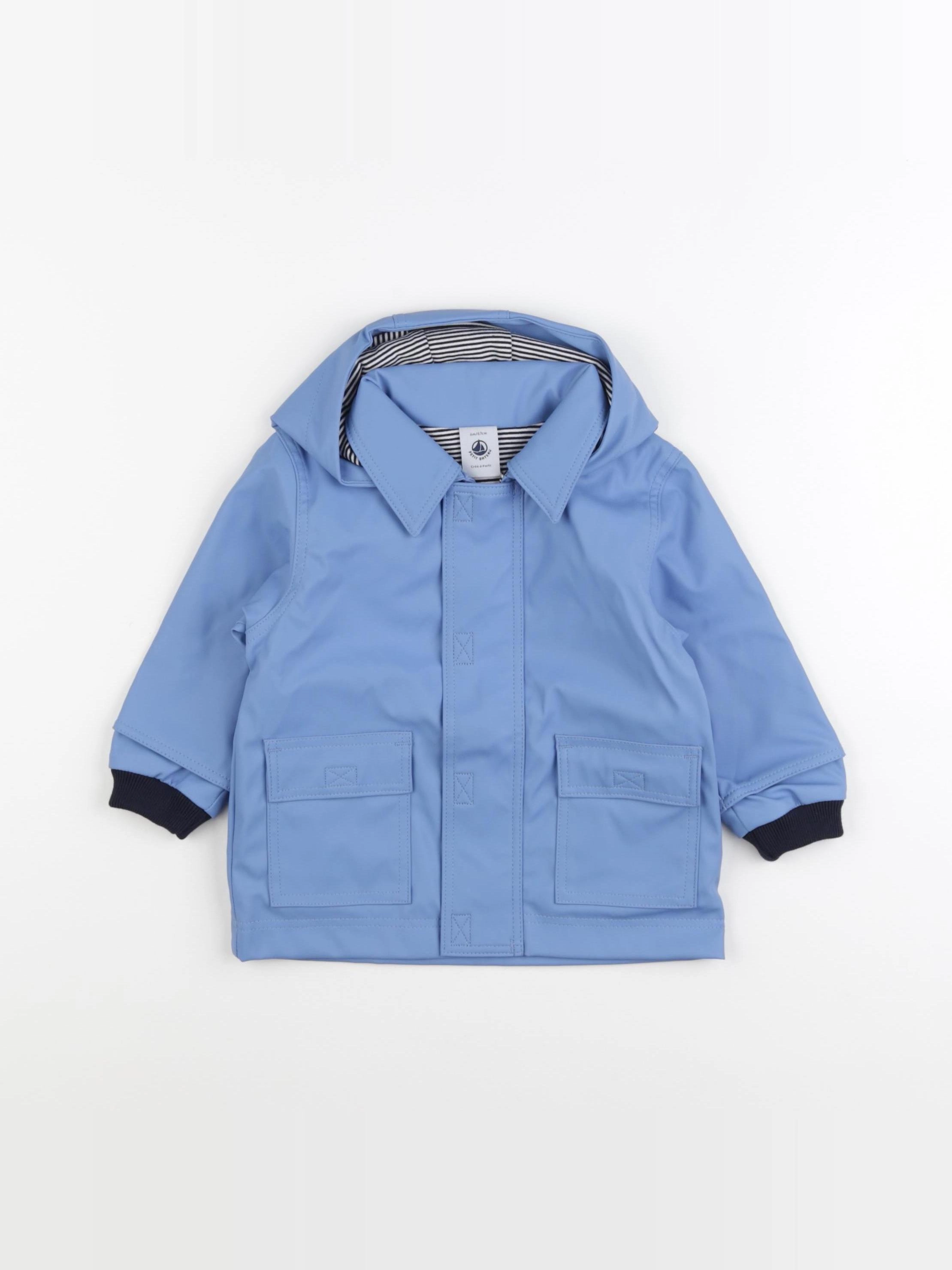Petit Bateau - imperméable bleu - 6 mois
