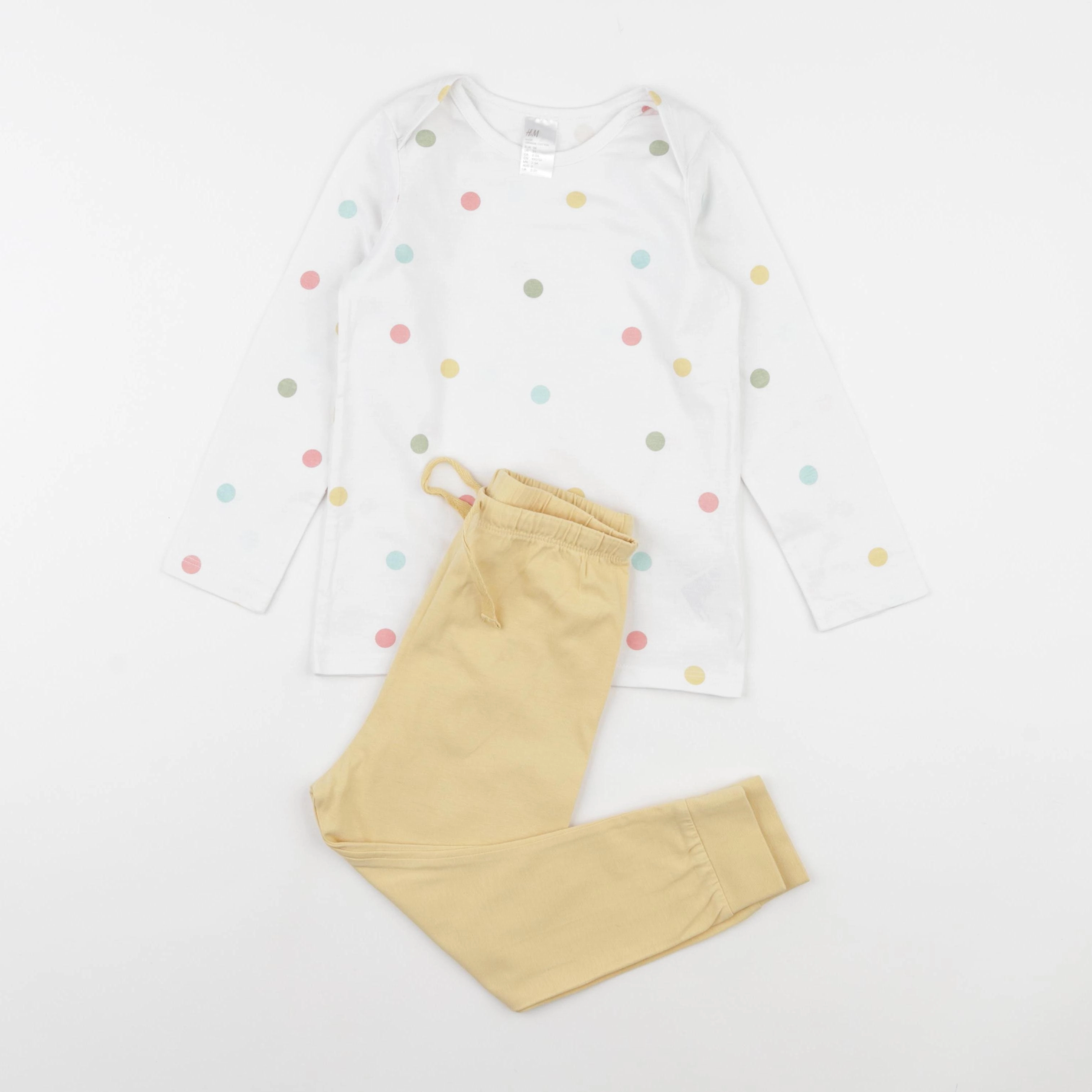 H&M - pyjama coton jaune, blanc - 3 ans