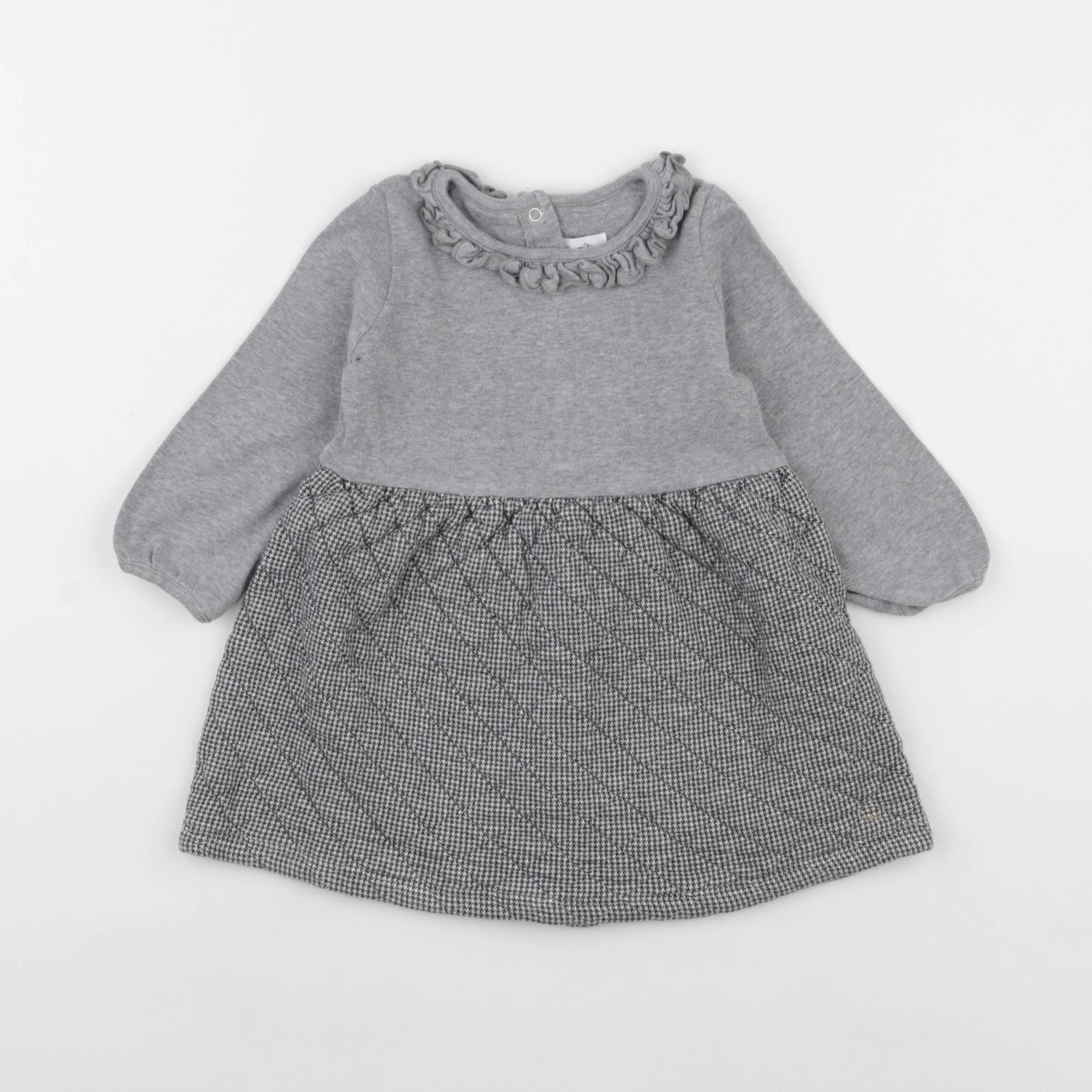 Petit Bateau - robe gris - 18 mois