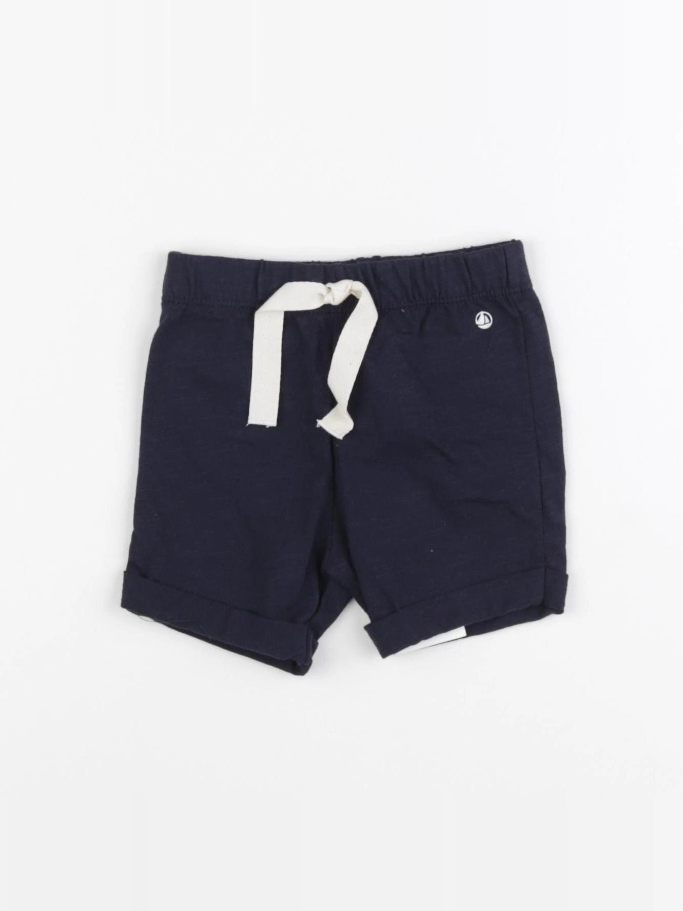 Petit Bateau - short bleu - 6 mois