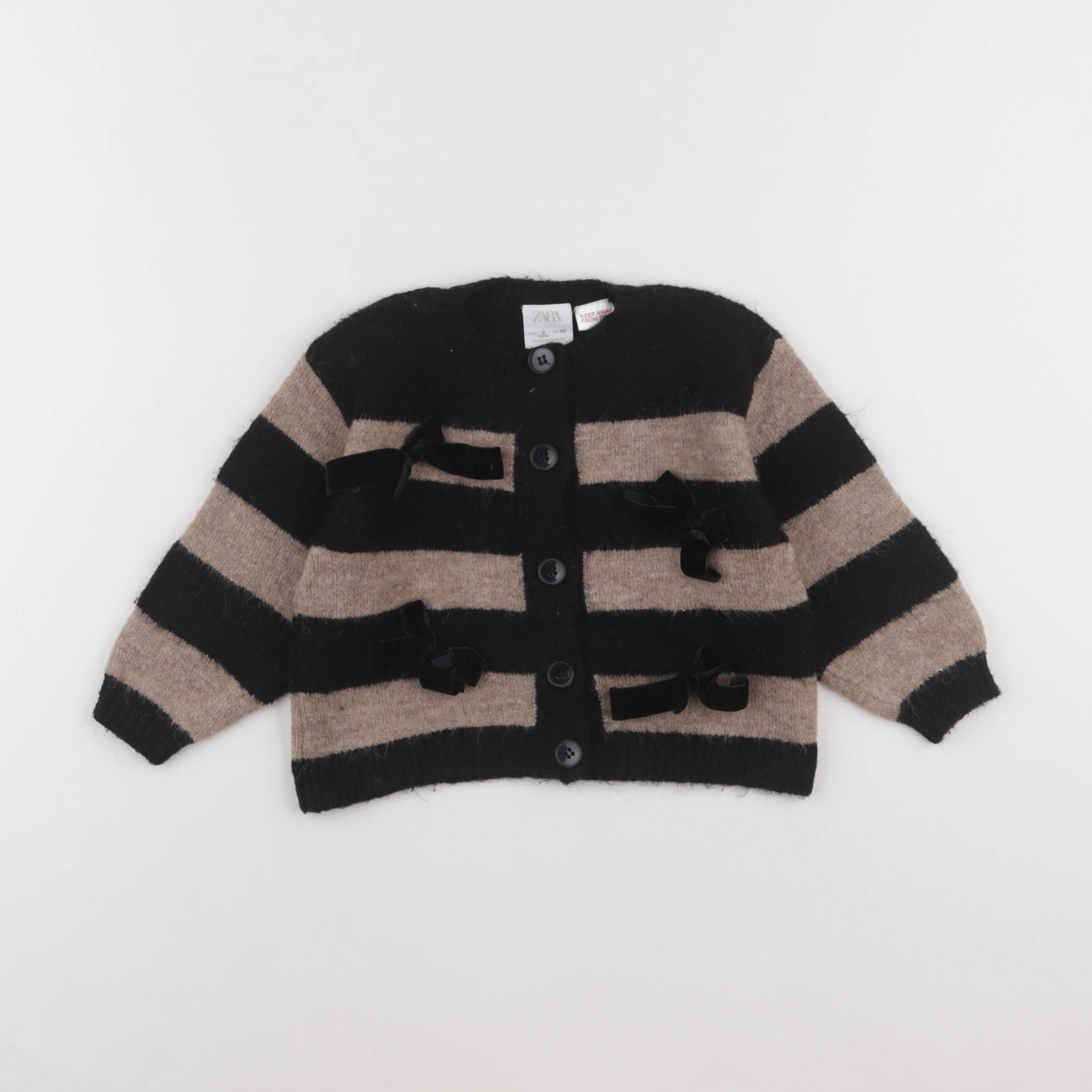 Zara - gilet beige, noir - 2 ans