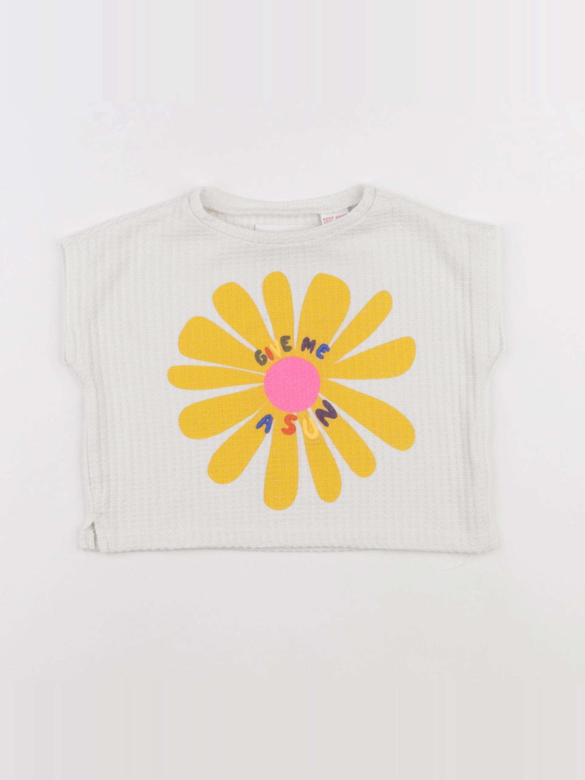 Zara - tee-shirt beige - 1 an à 2 ans