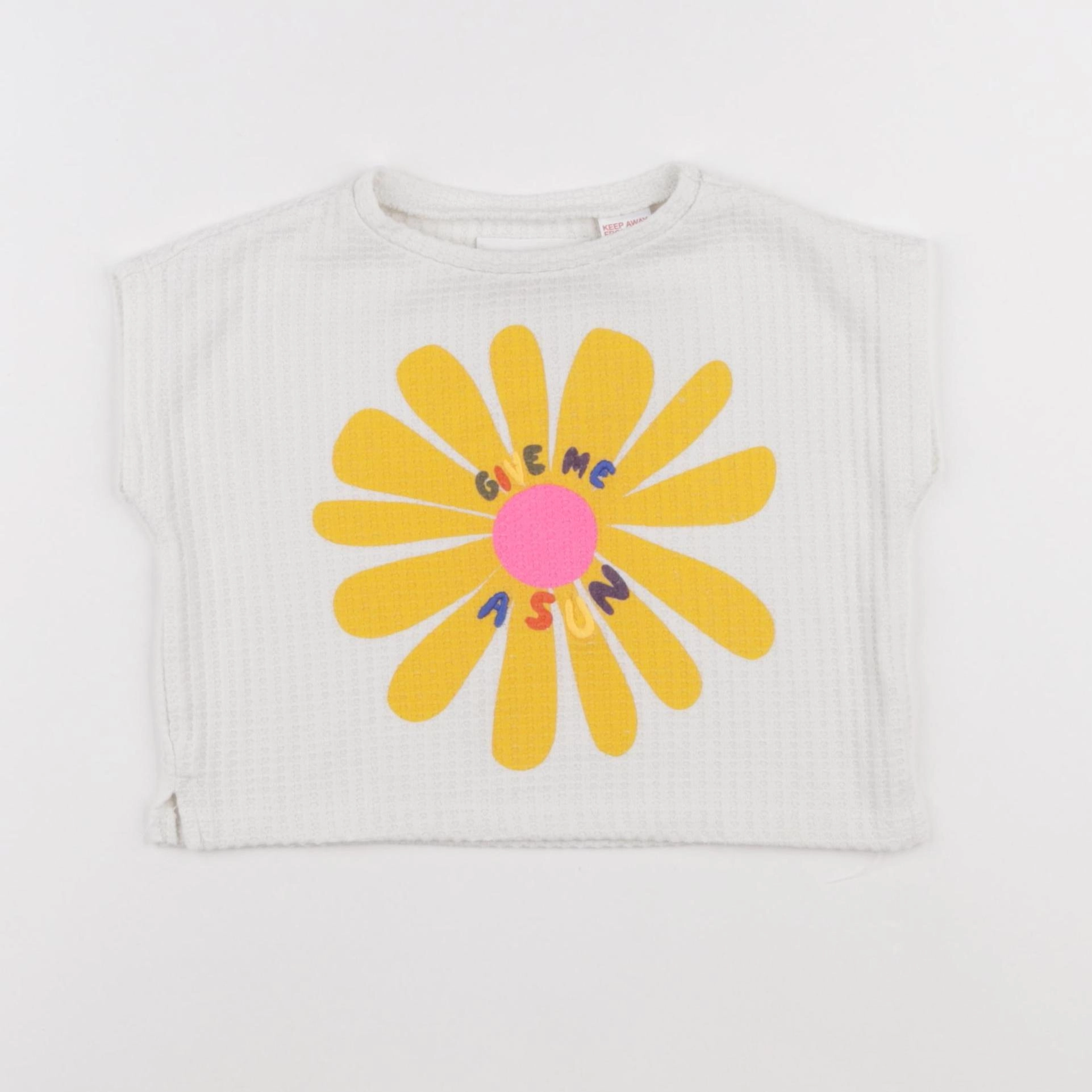 Zara - tee-shirt beige - 1 an à 2 ans