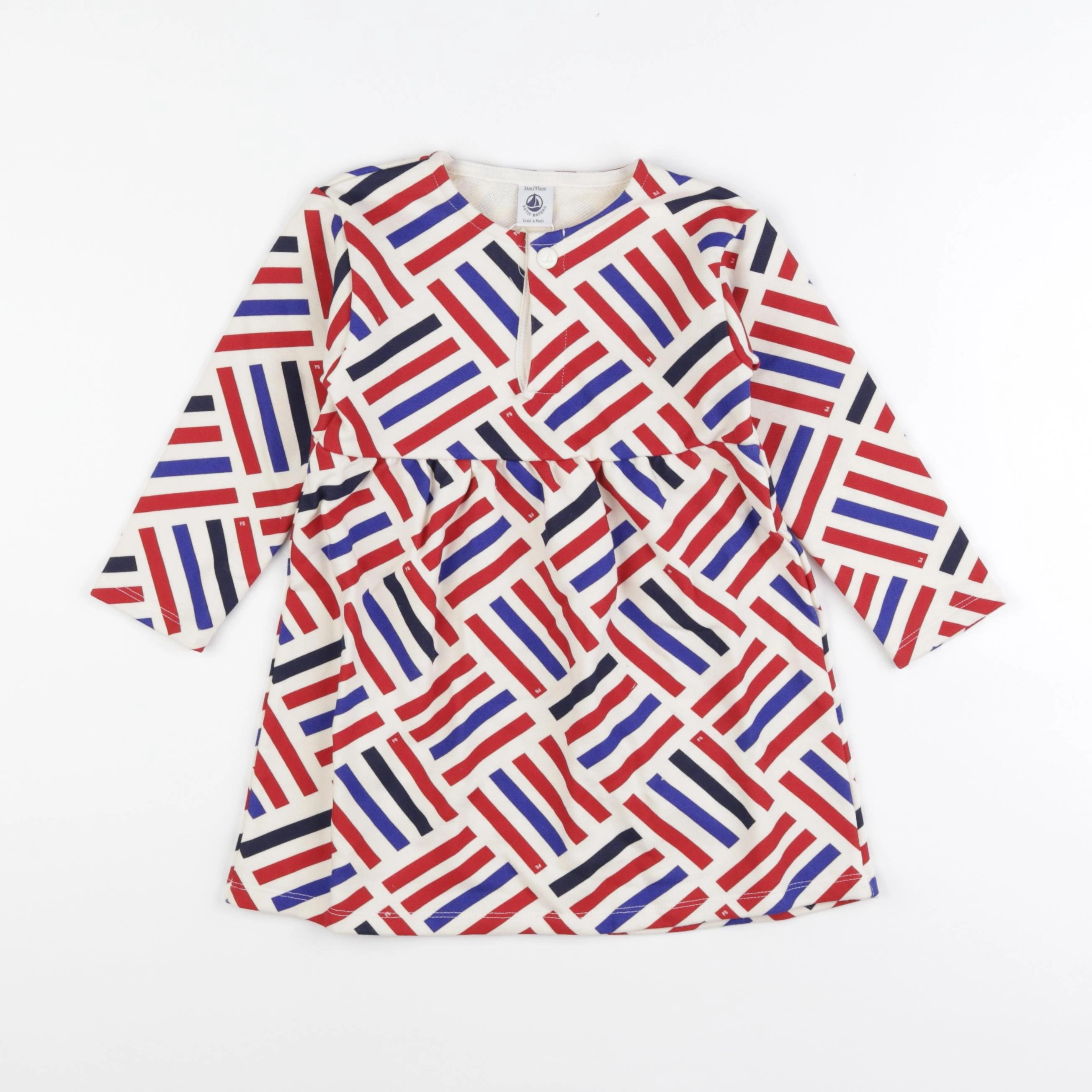 Petit Bateau - robe rouge - 36 mois