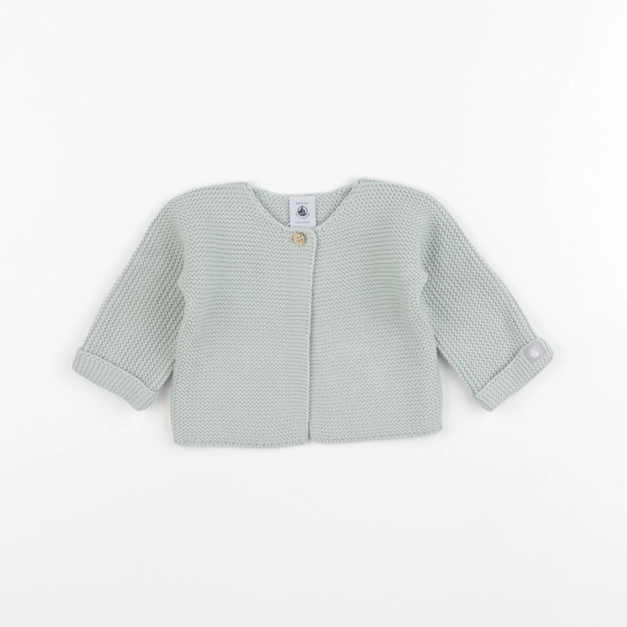 Petit Bateau - gilet vert (état neuf) - 6 mois