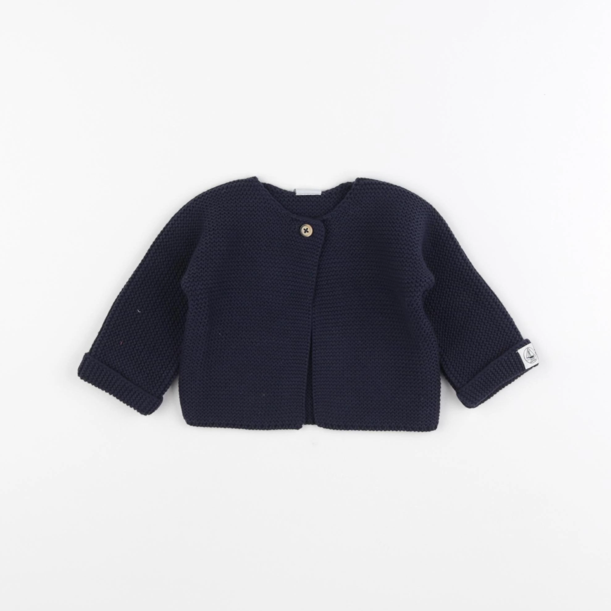 Petit Bateau - gilet bleu - 6 mois