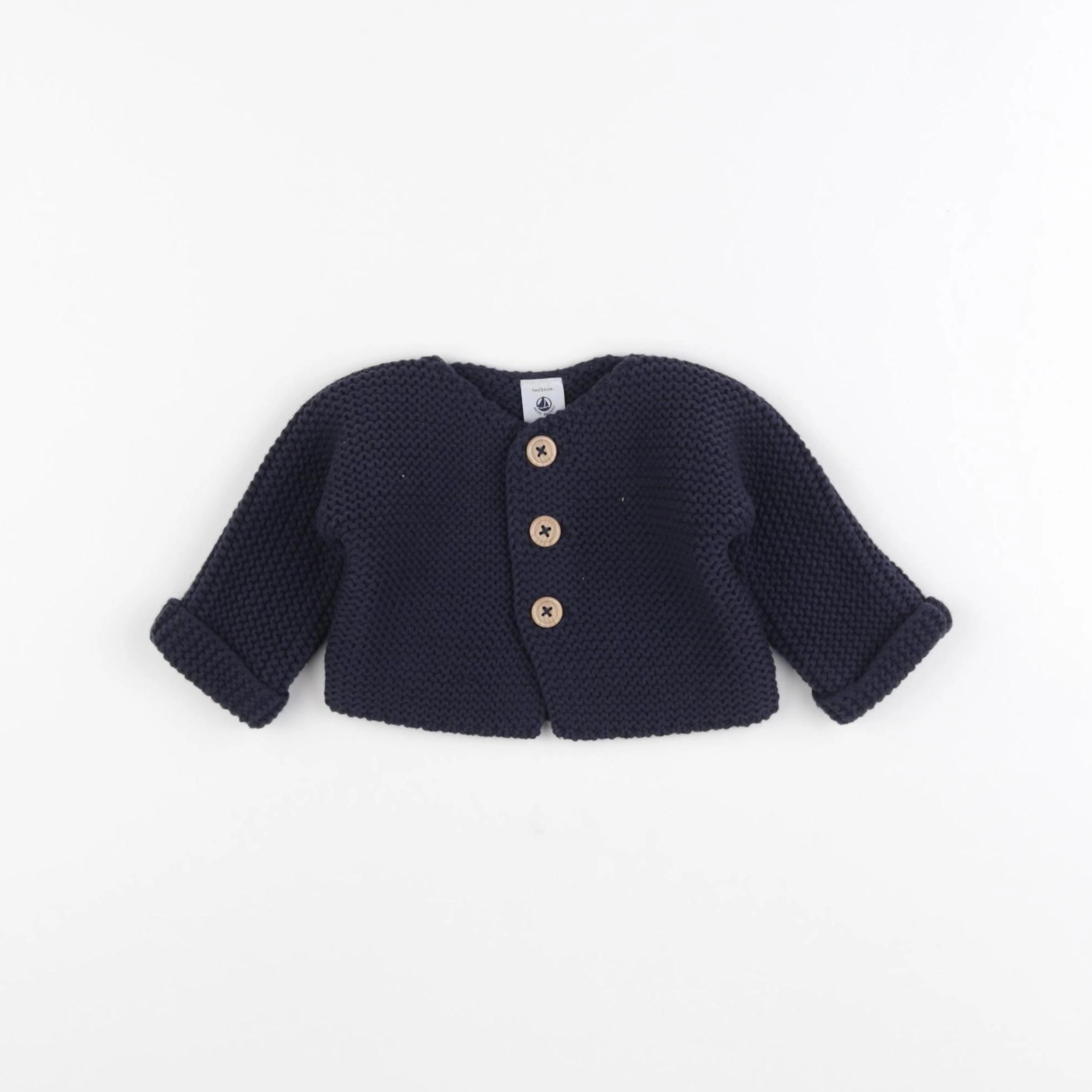Petit Bateau - gilet bleu - 1 mois