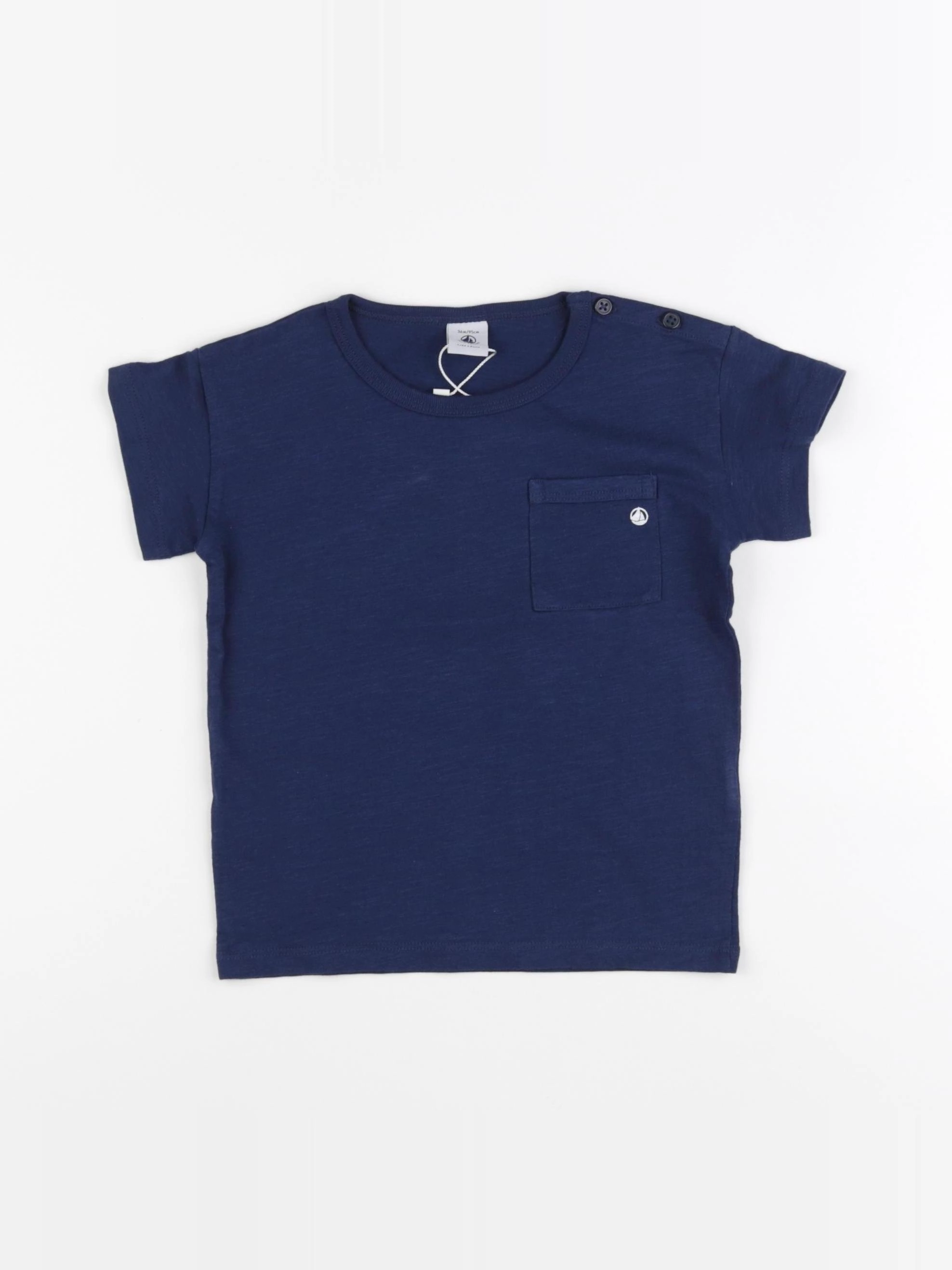 Petit Bateau - tee-shirt bleu - 6 mois