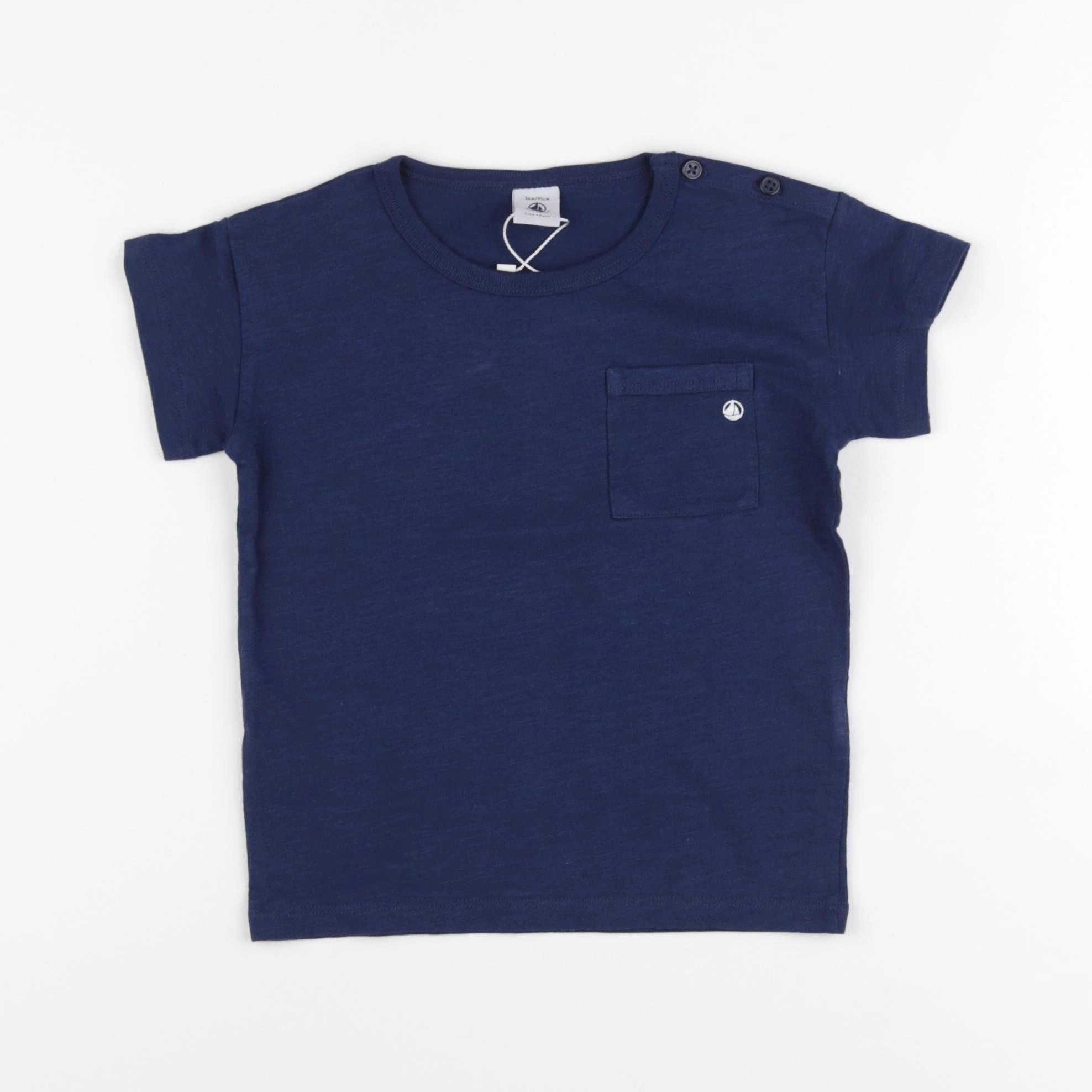Petit Bateau - tee-shirt bleu - 36 mois