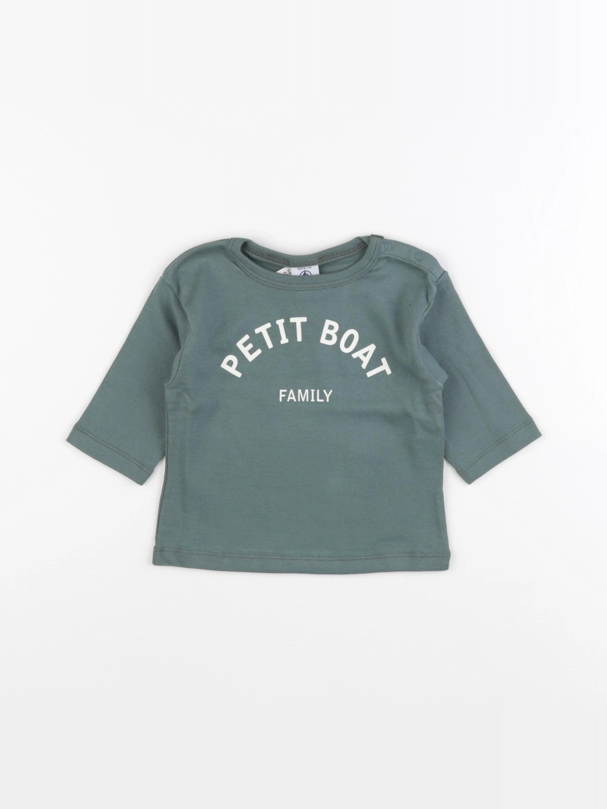 Petit Bateau - tee-shirt vert - 6 mois