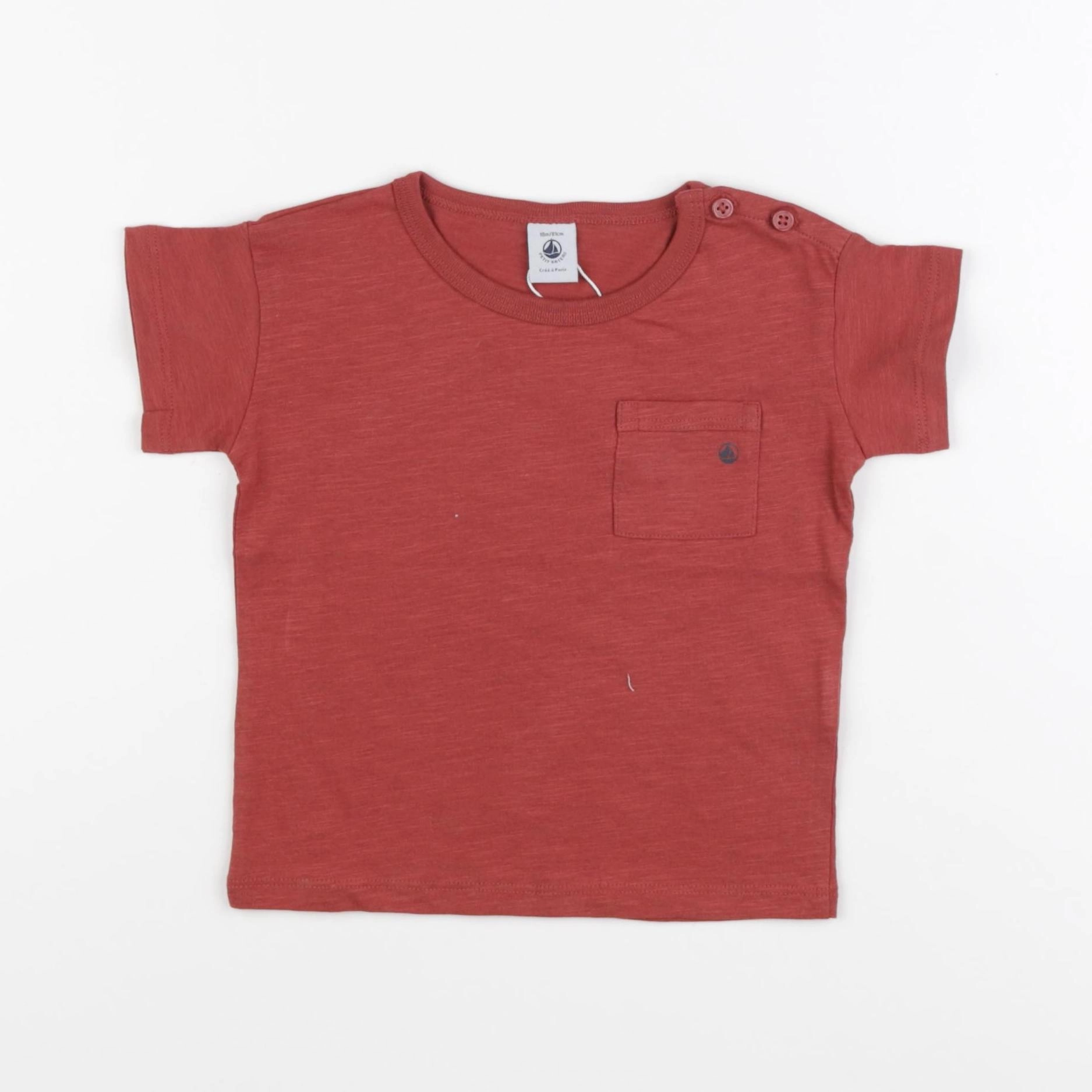 Petit Bateau - tee-shirt rouge - 12 mois