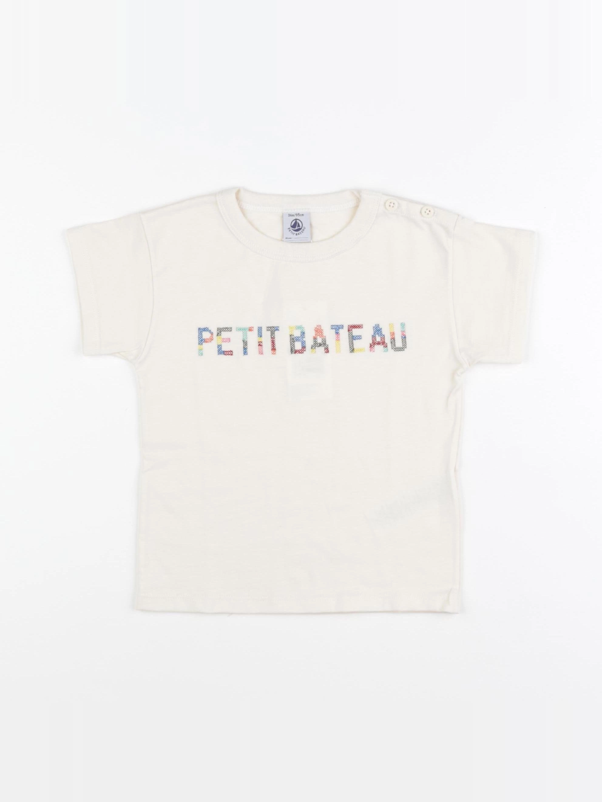 Petit Bateau - tee-shirt beige - 12 mois