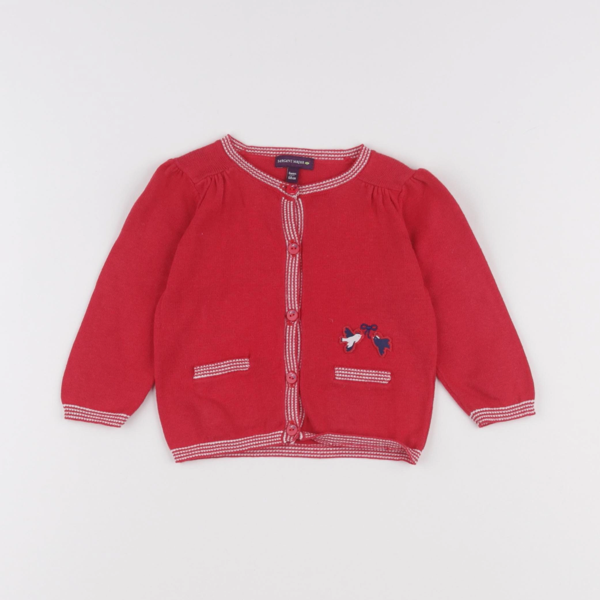 Sergent Major - gilet rouge - 6 mois