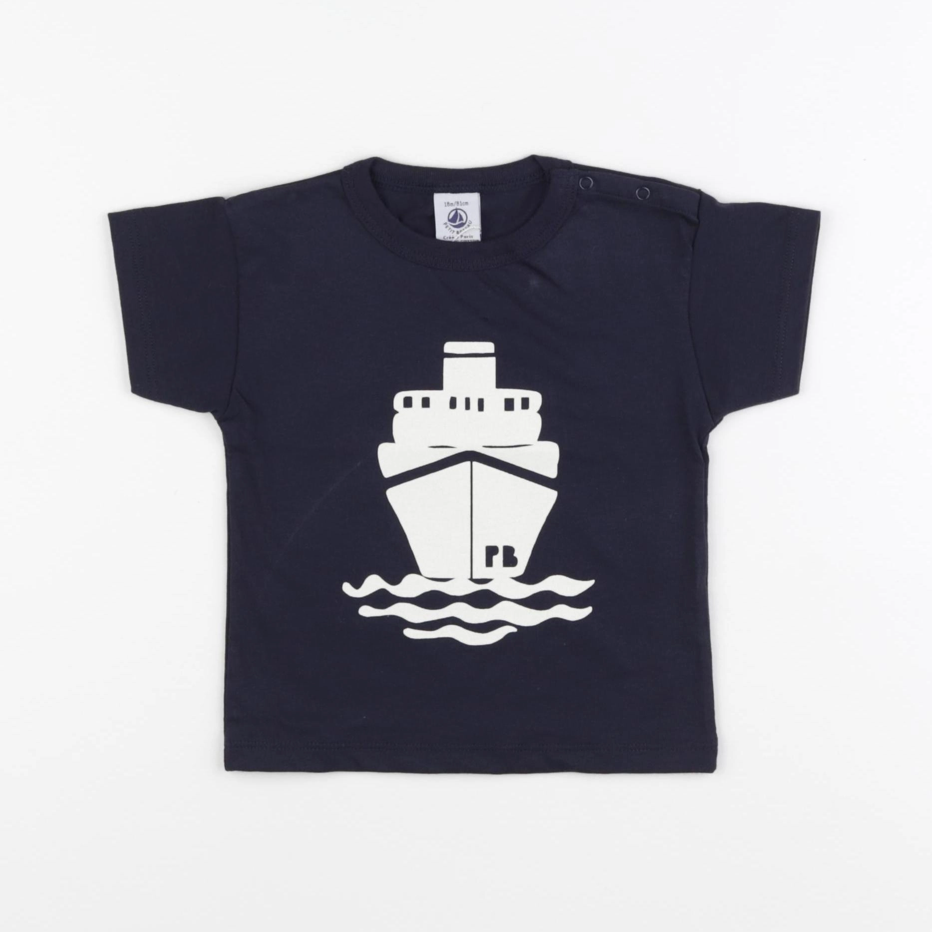 Petit Bateau - tee-shirt bleu - 36 mois