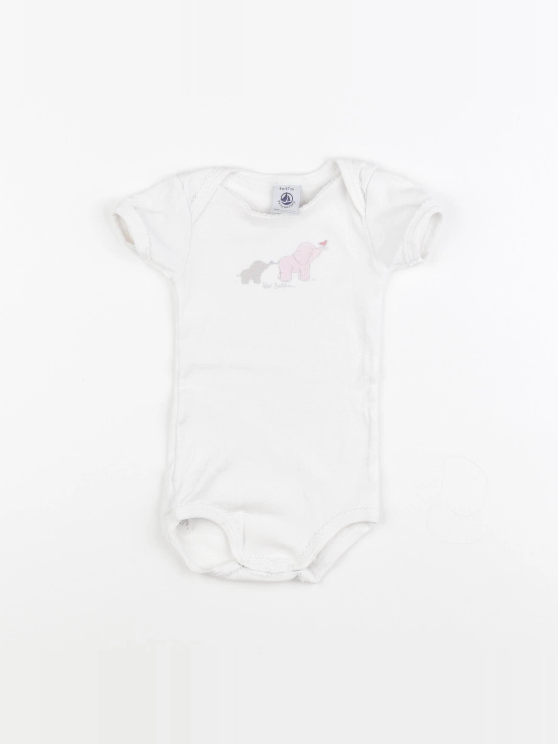 Petit Bateau - body blanc - 6 mois