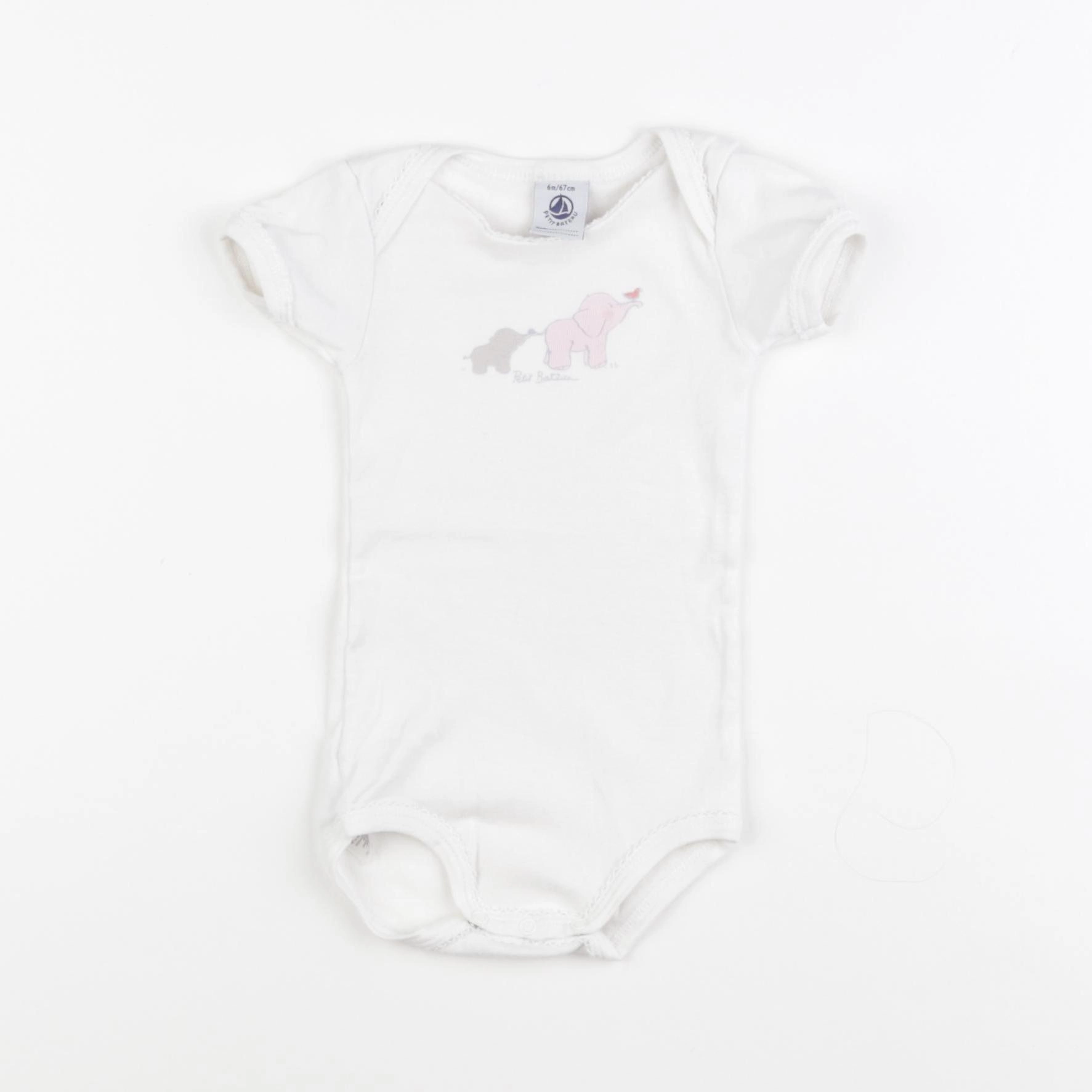 Petit Bateau - body blanc - 6 mois