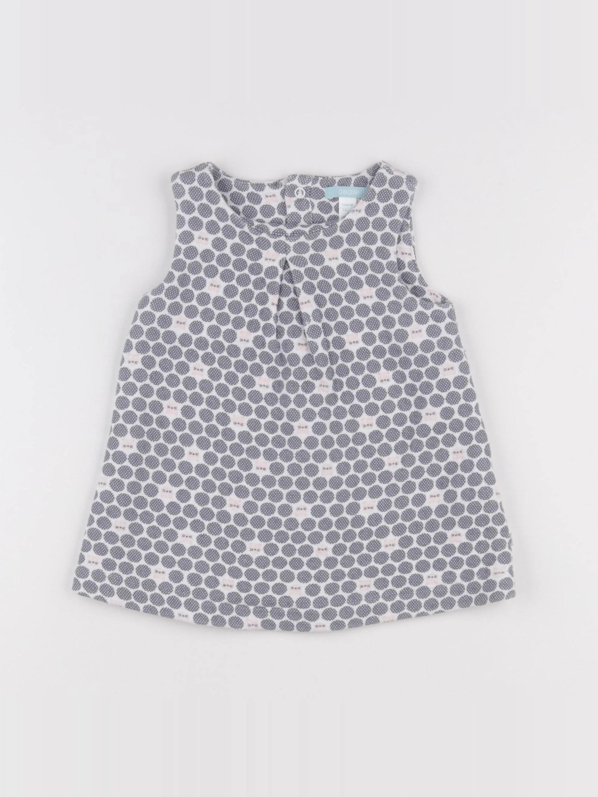 Obaïbi - robe blanc, bleu - 12 mois