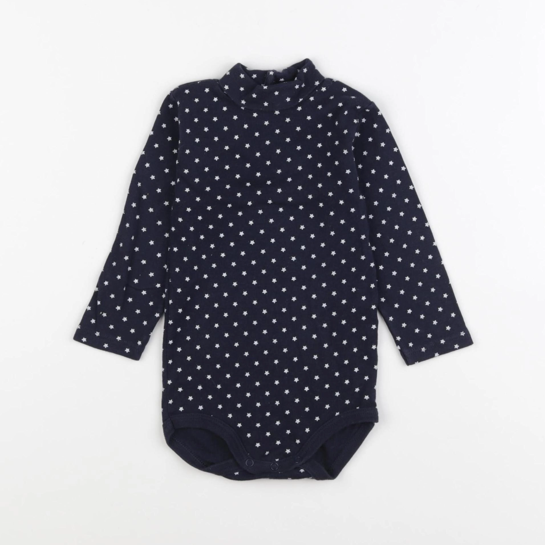 Petit Bateau - body à col bleu - 12 mois