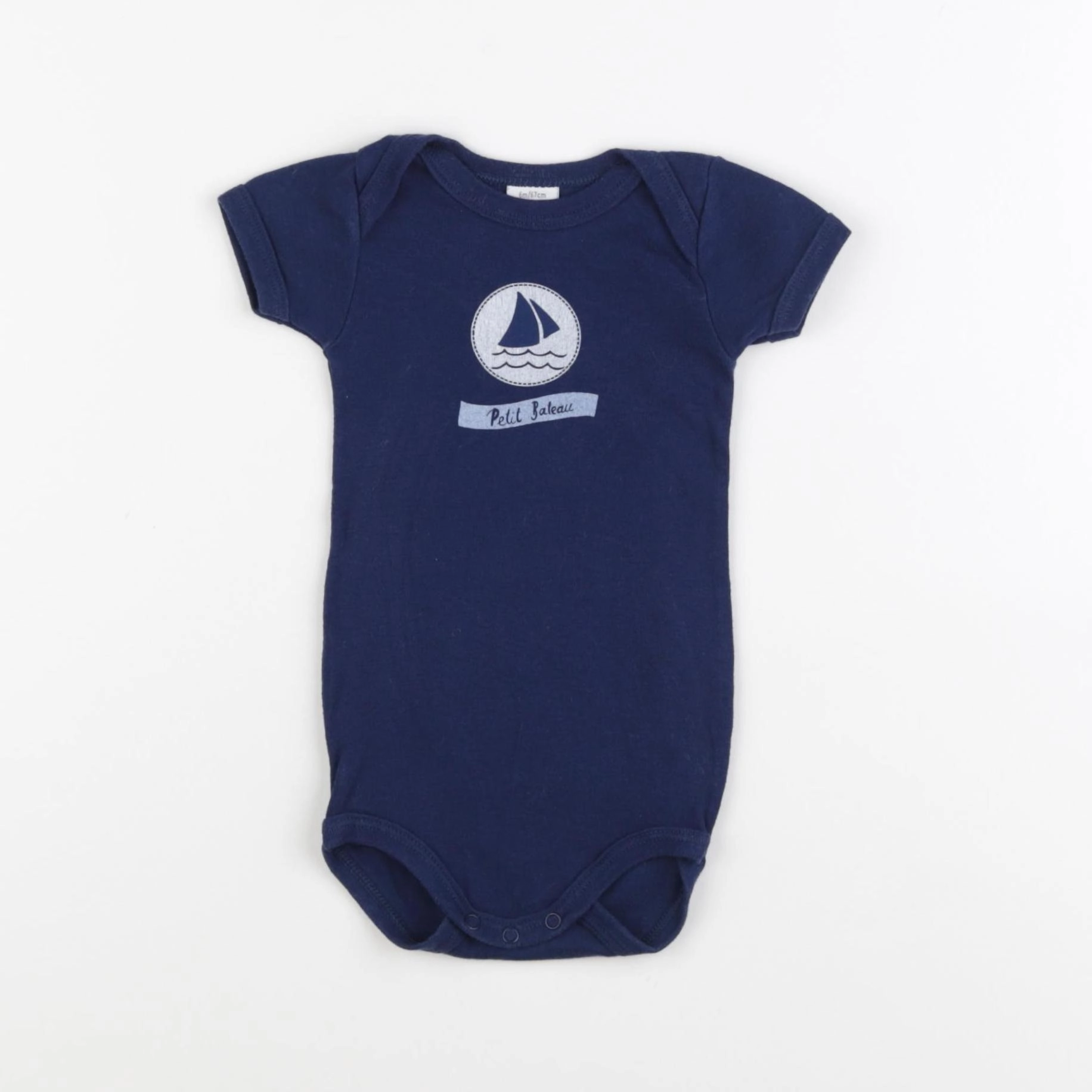 Petit Bateau - body bleu - 6 mois